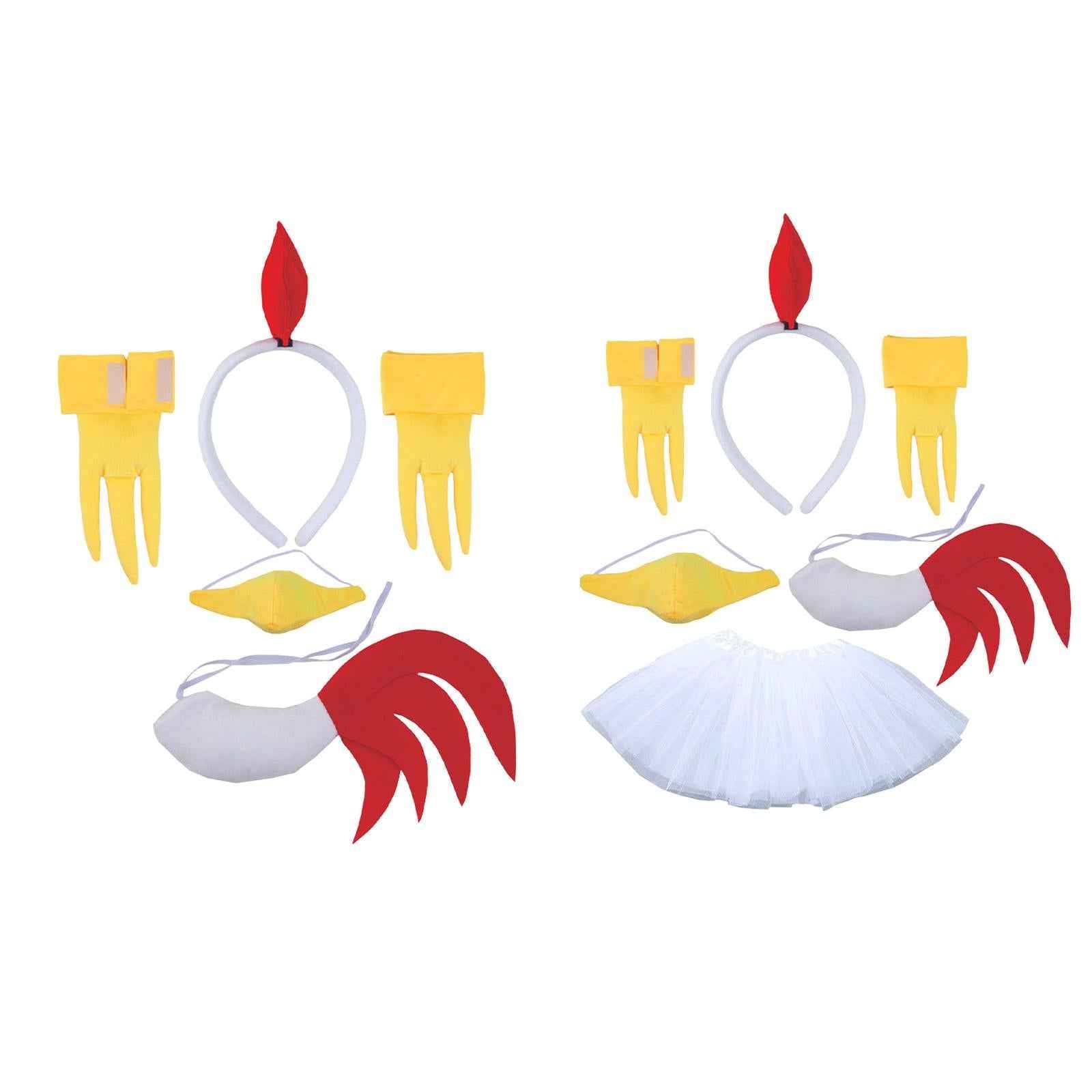 Chicken Animal Costume Cute Easter Chicken Head Hoop Set for Holiday Cosplay 5 piece