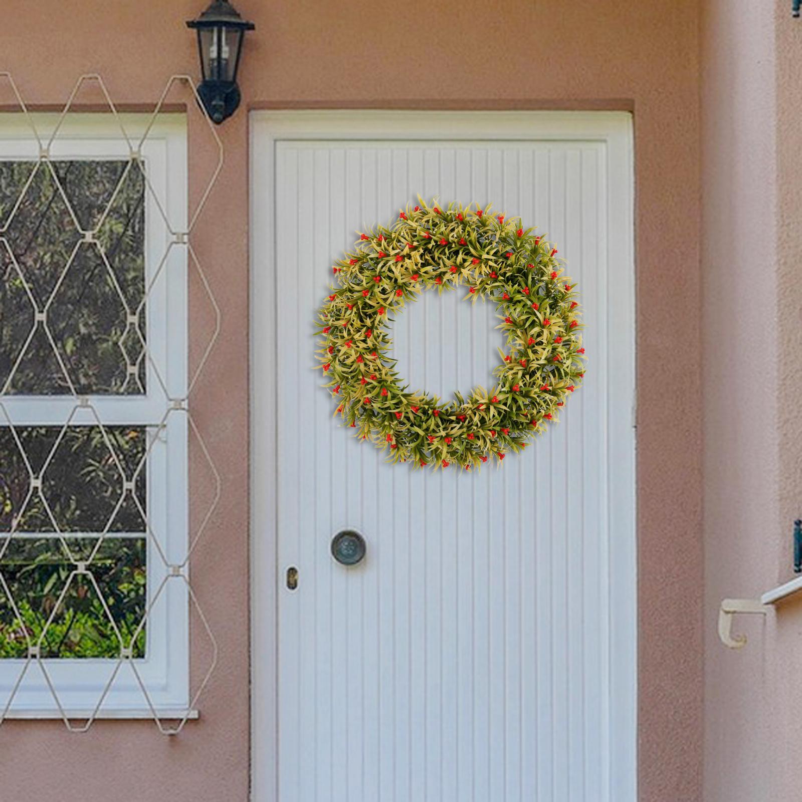 Spring Wreath Front Door Greenery Wreath Office Holiday Artificial Red Berry