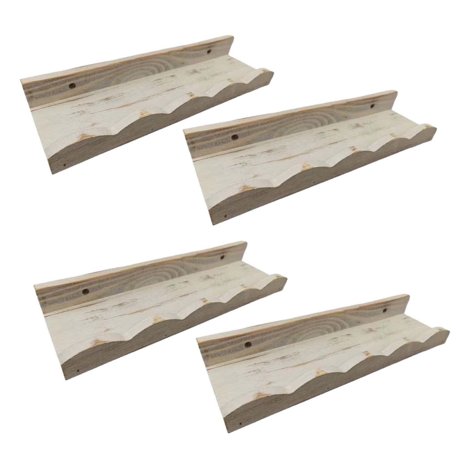 4x Rustic Wood Shelves Bookshelf Living Room Farmhouse Floating Wall Shelves