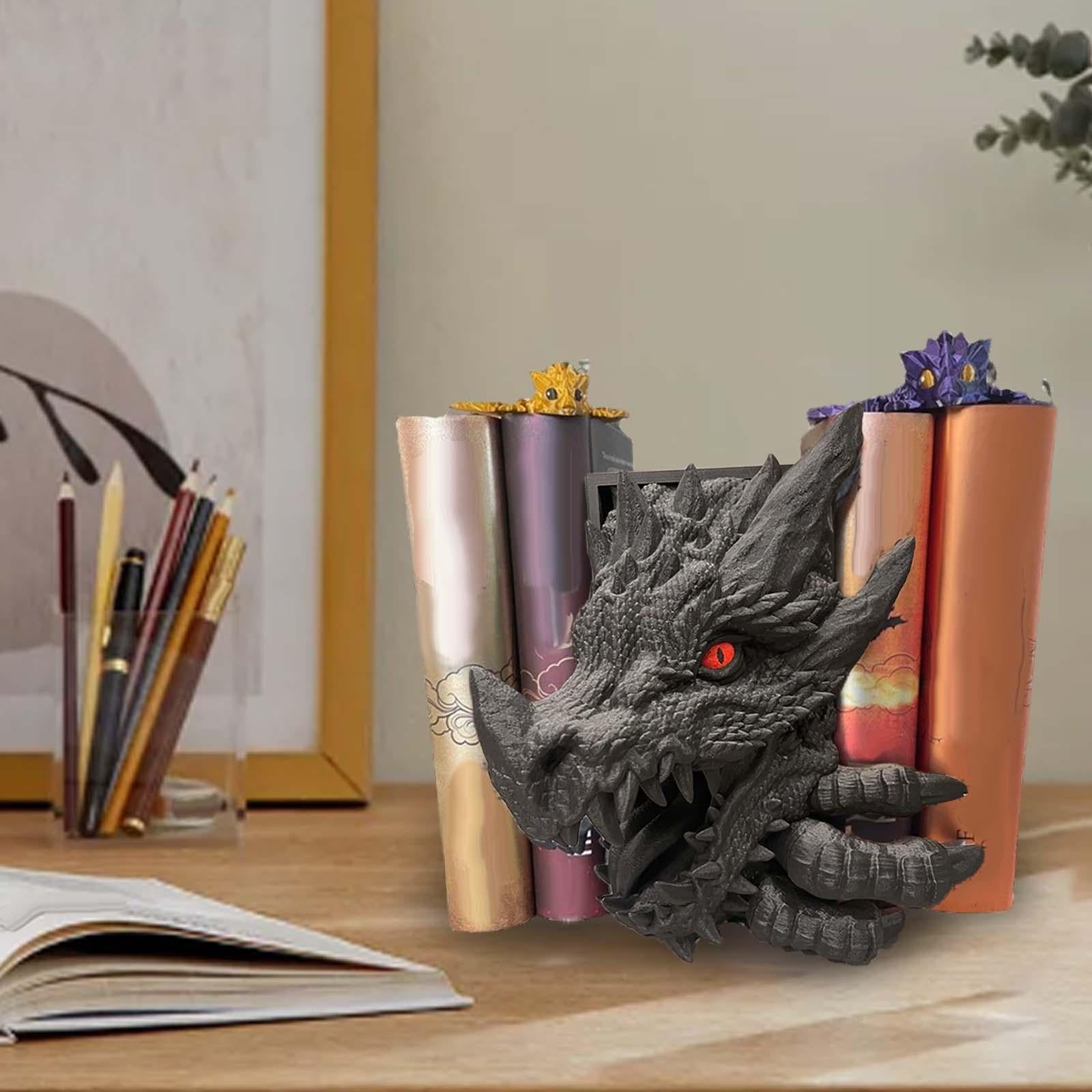 Dragon Statue Bookend Creative Desktop Ornament for Bookshelf Office Shelves