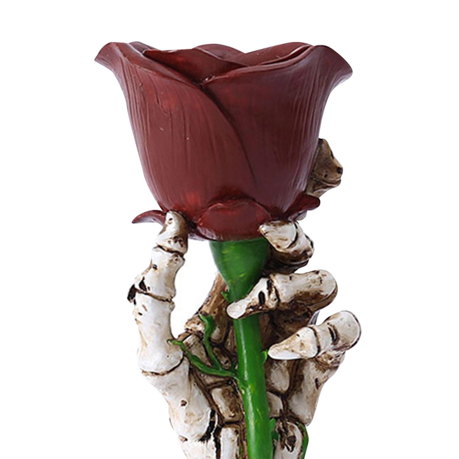 Rose Skeleton Hand Home Decoration Candlestick for Gift Halloween Party Home