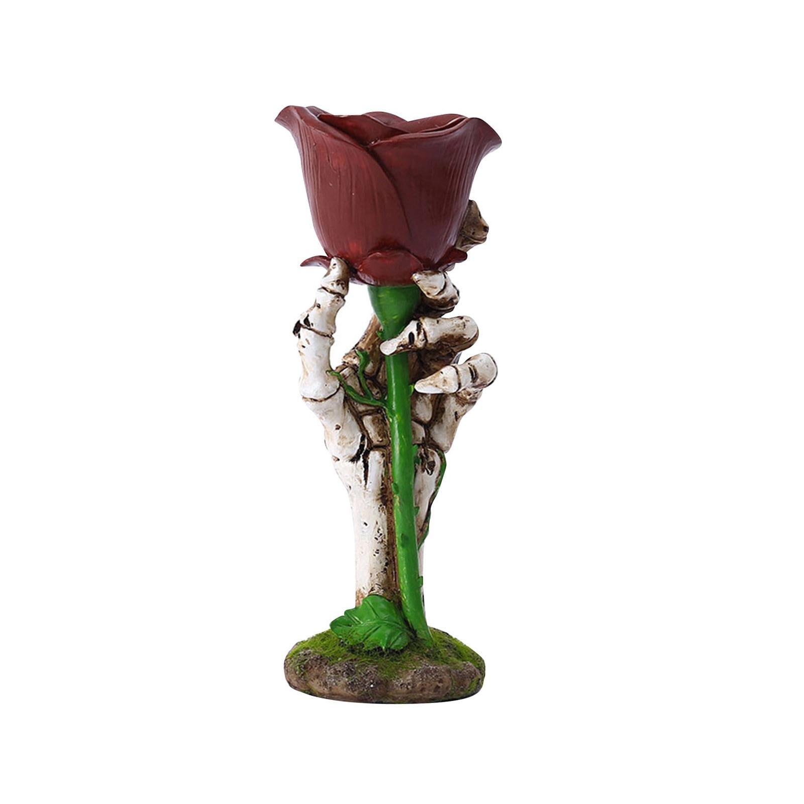 Rose Skeleton Hand Home Decoration Candlestick for Gift Halloween Party Home