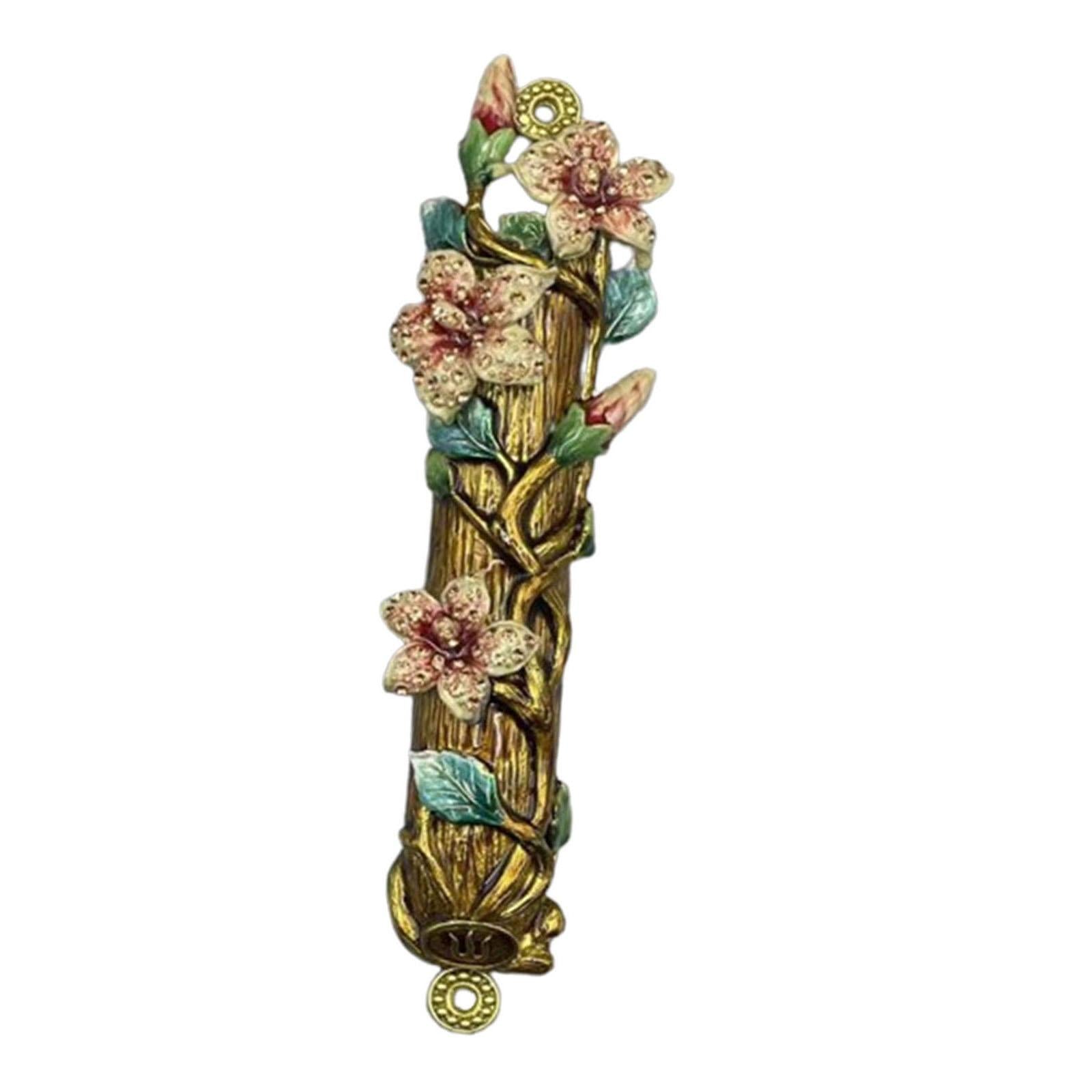 Mezuzah for Door Messianic Home Decor Floral Housewarming Gift Outside Metal