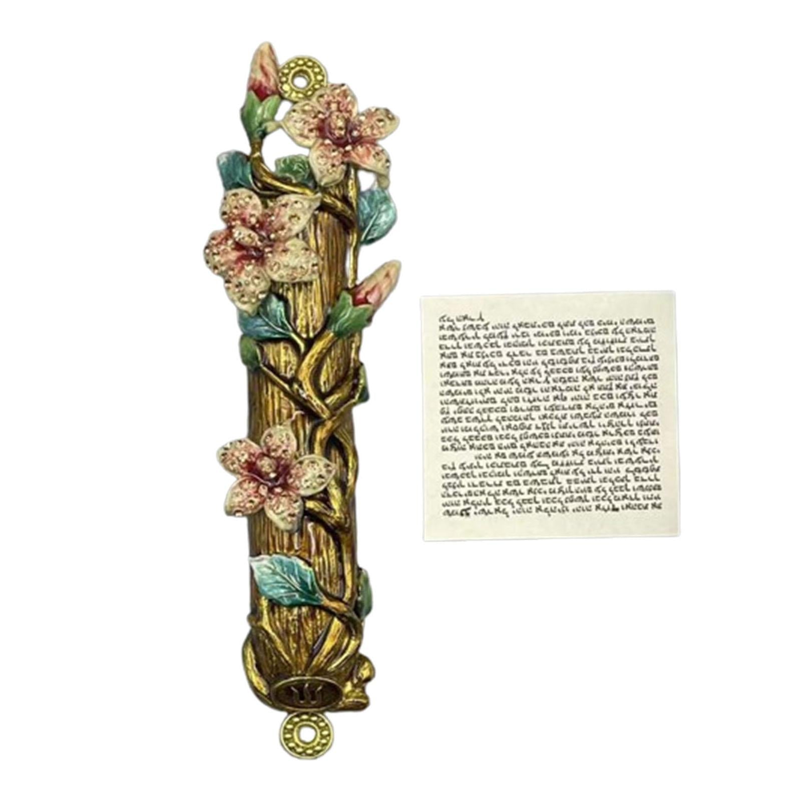 Mezuzah for Door Messianic Home Decor Floral Housewarming Gift Outside Metal