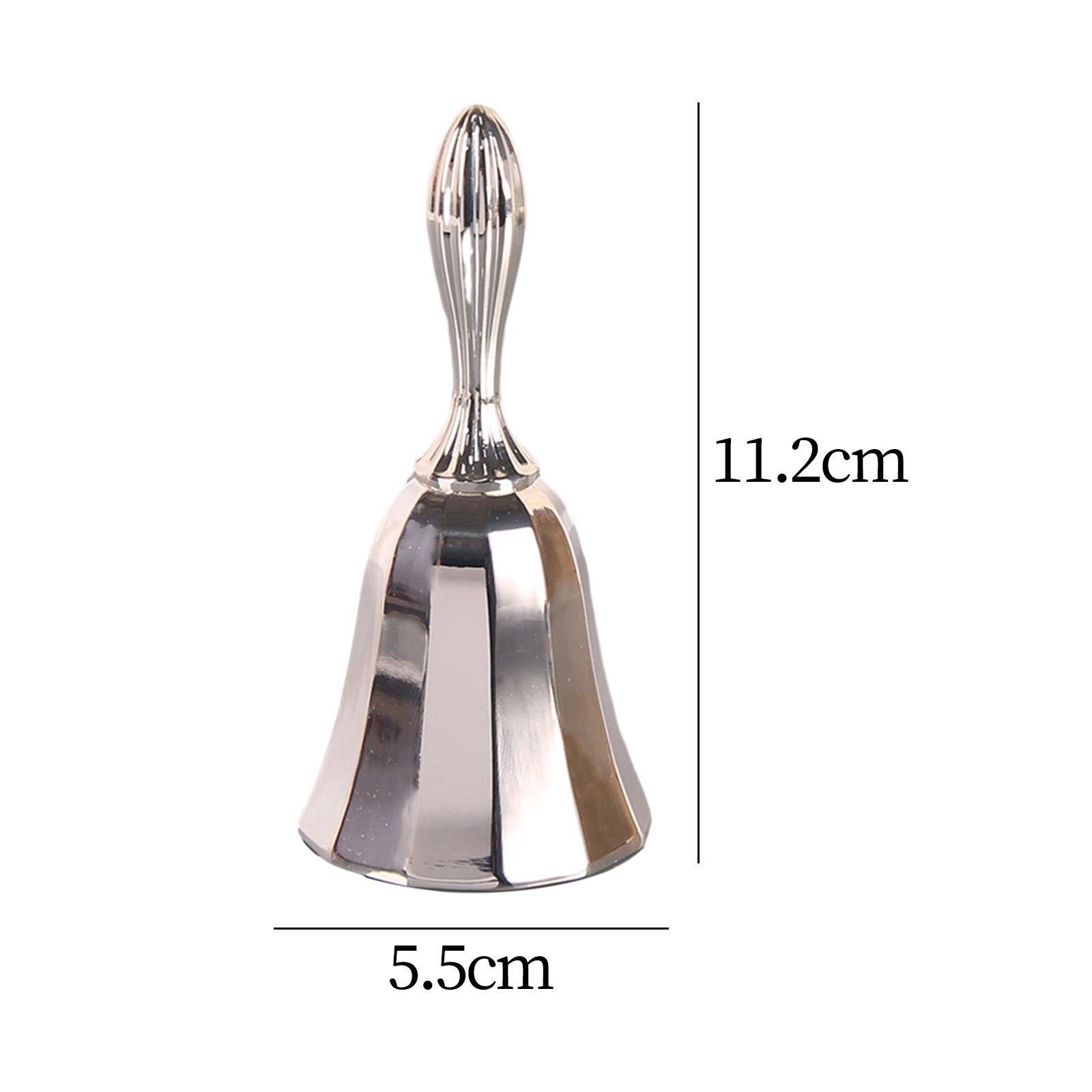 Hand Bell Versatile 2.2 inch Diameter Dinner Bell for Ringing School Silver Bell