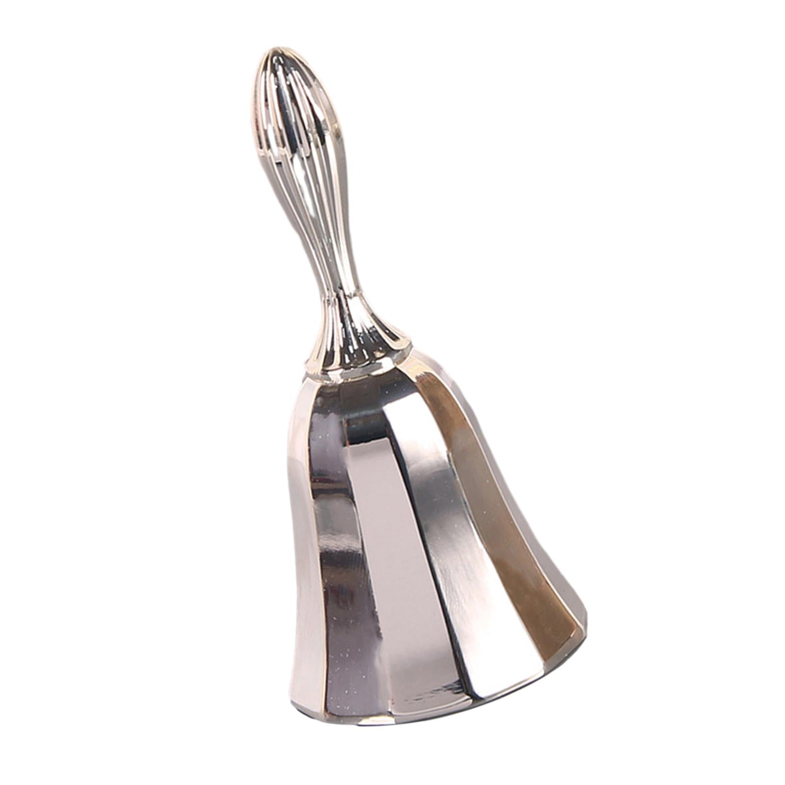 Hand Bell Versatile 2.2 inch Diameter Dinner Bell for Ringing School Silver Bell