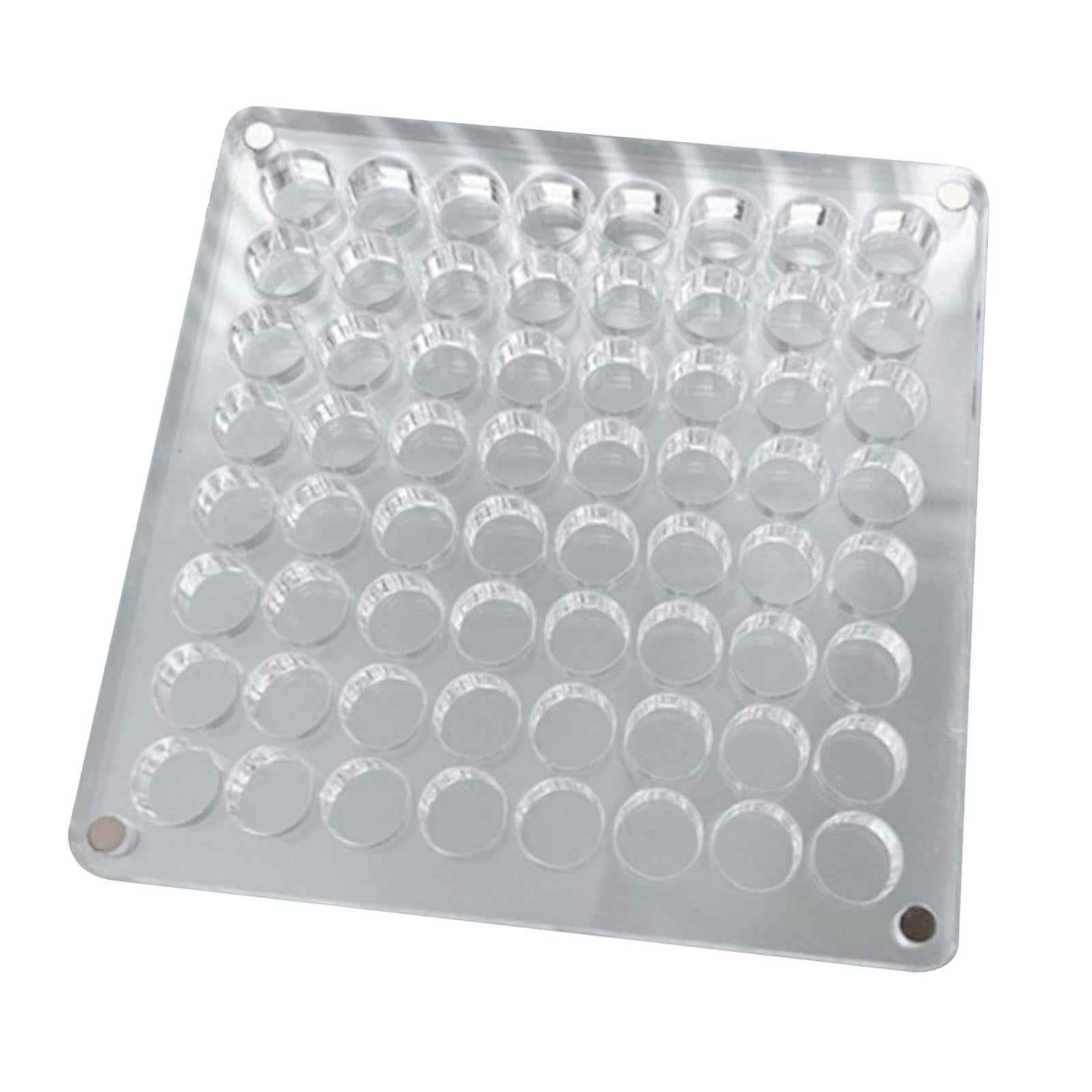 Acrylic Magnetic Seashell Display Box Multipurpose Travel Rhinestone Storage 64 Grids