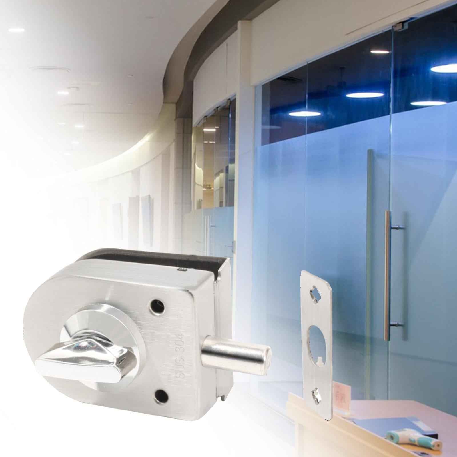 Glass Door Lock Gate Lock Keyless Floor Latch Lock for Bathroom Toilet Hotel Knob Lock