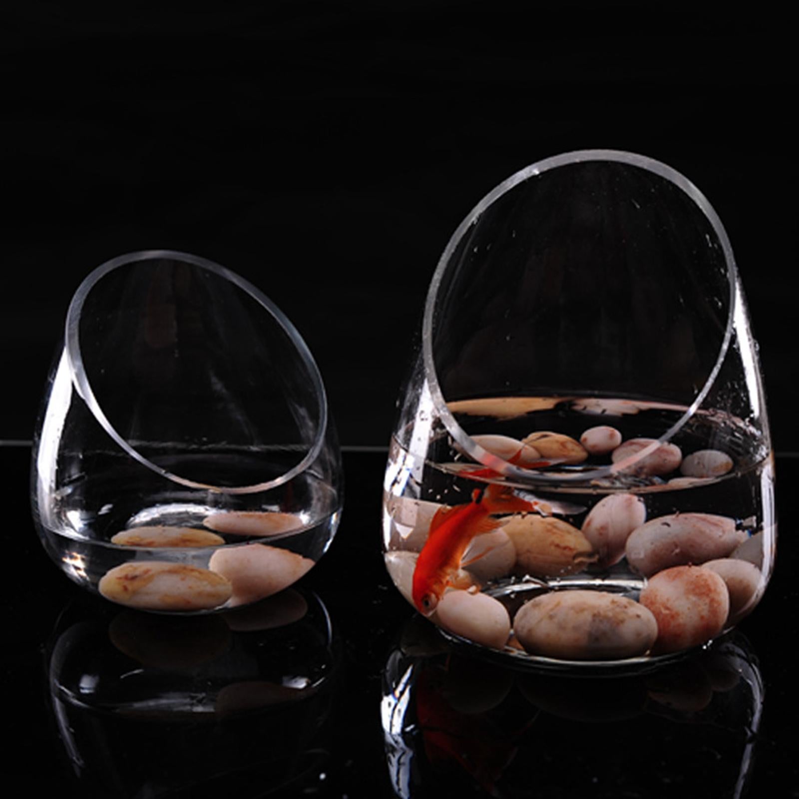 Clear Slant Cut Bowl Glass Vase Mini Candy Bowl Jar for Tabletop Home Decor