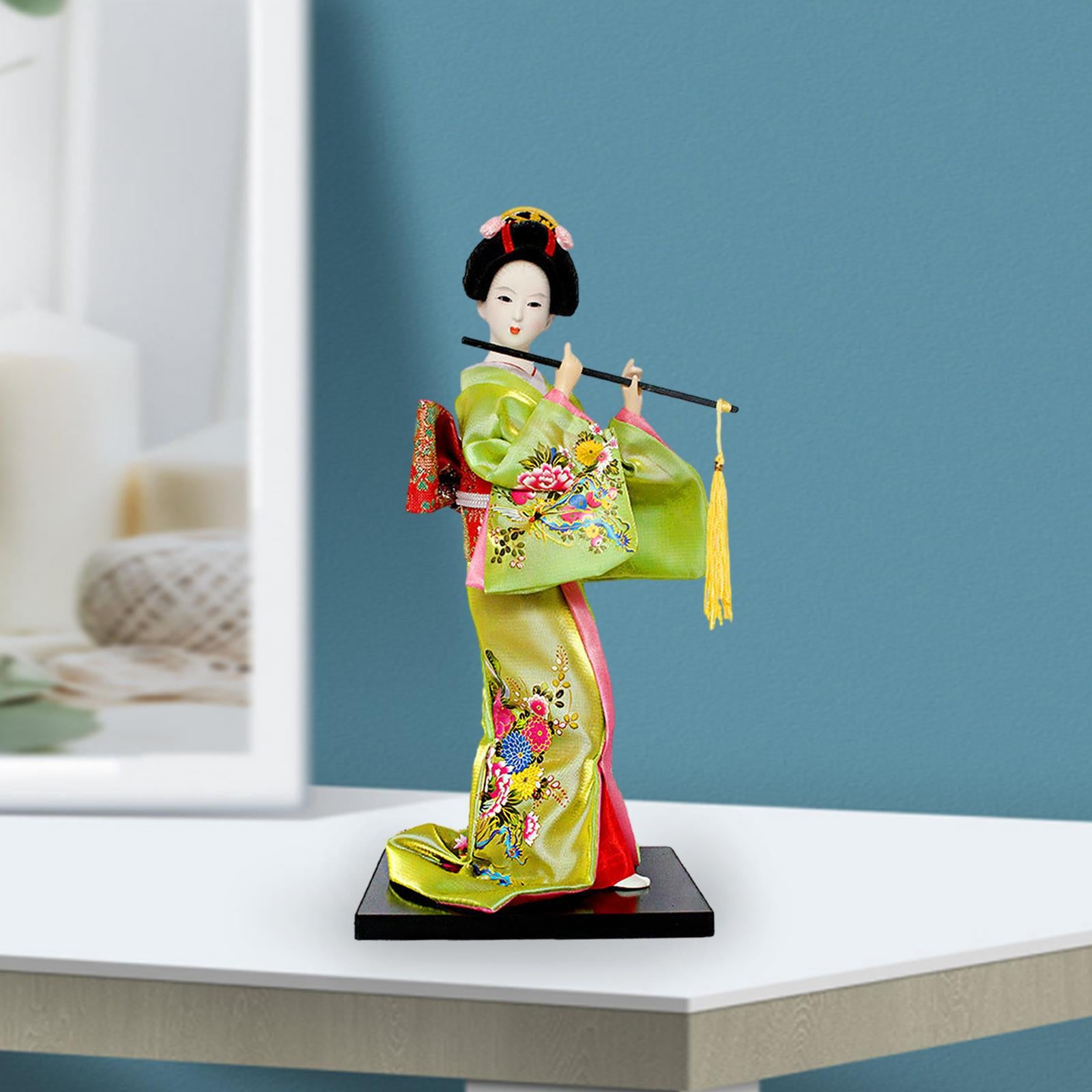 30cm Japanese Geisha Oriental Doll Geisha Figurine for Shelf Office Tabletop