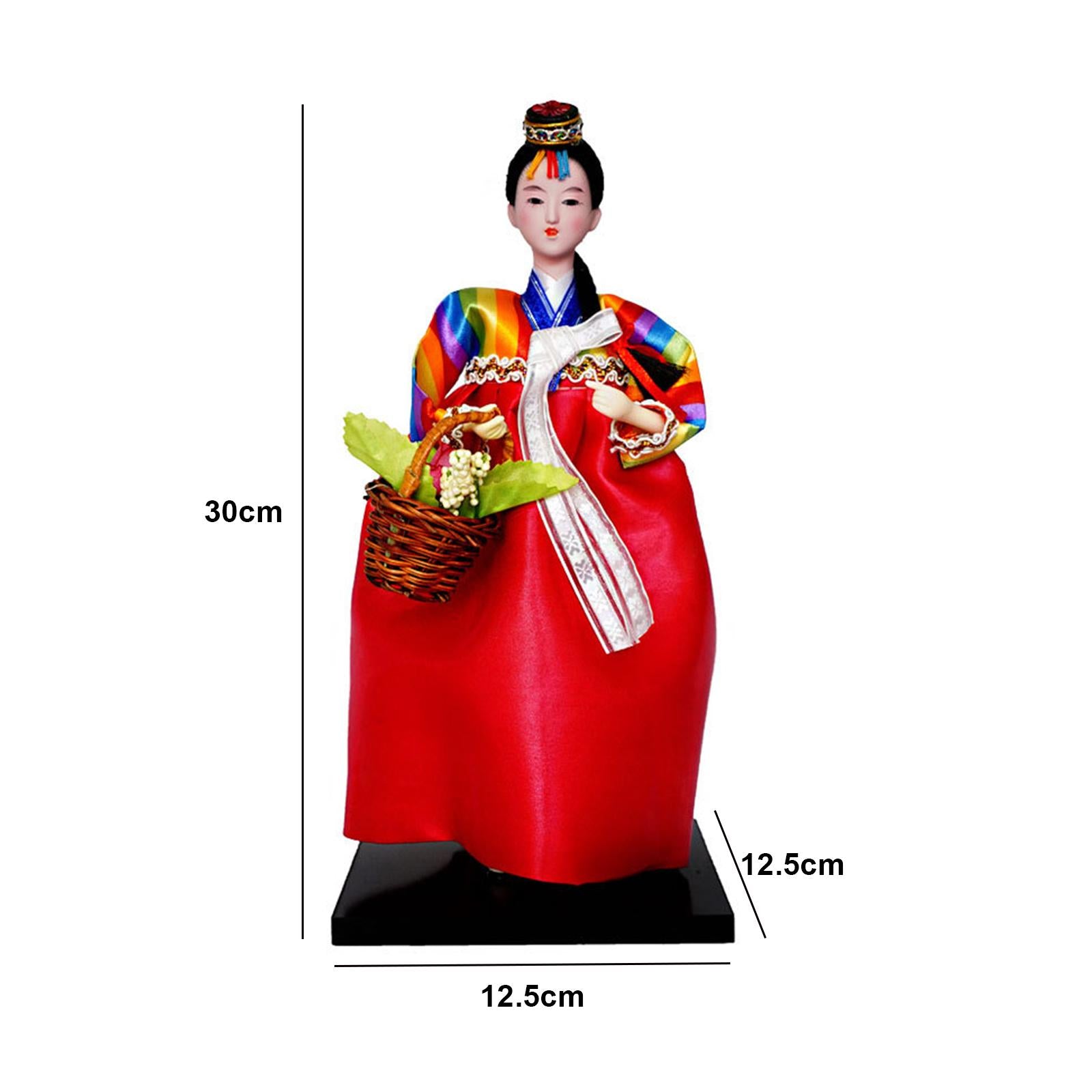 12 Korean Geisha Figurine Collectible Lady Sculpture for Indoor Space Decor"