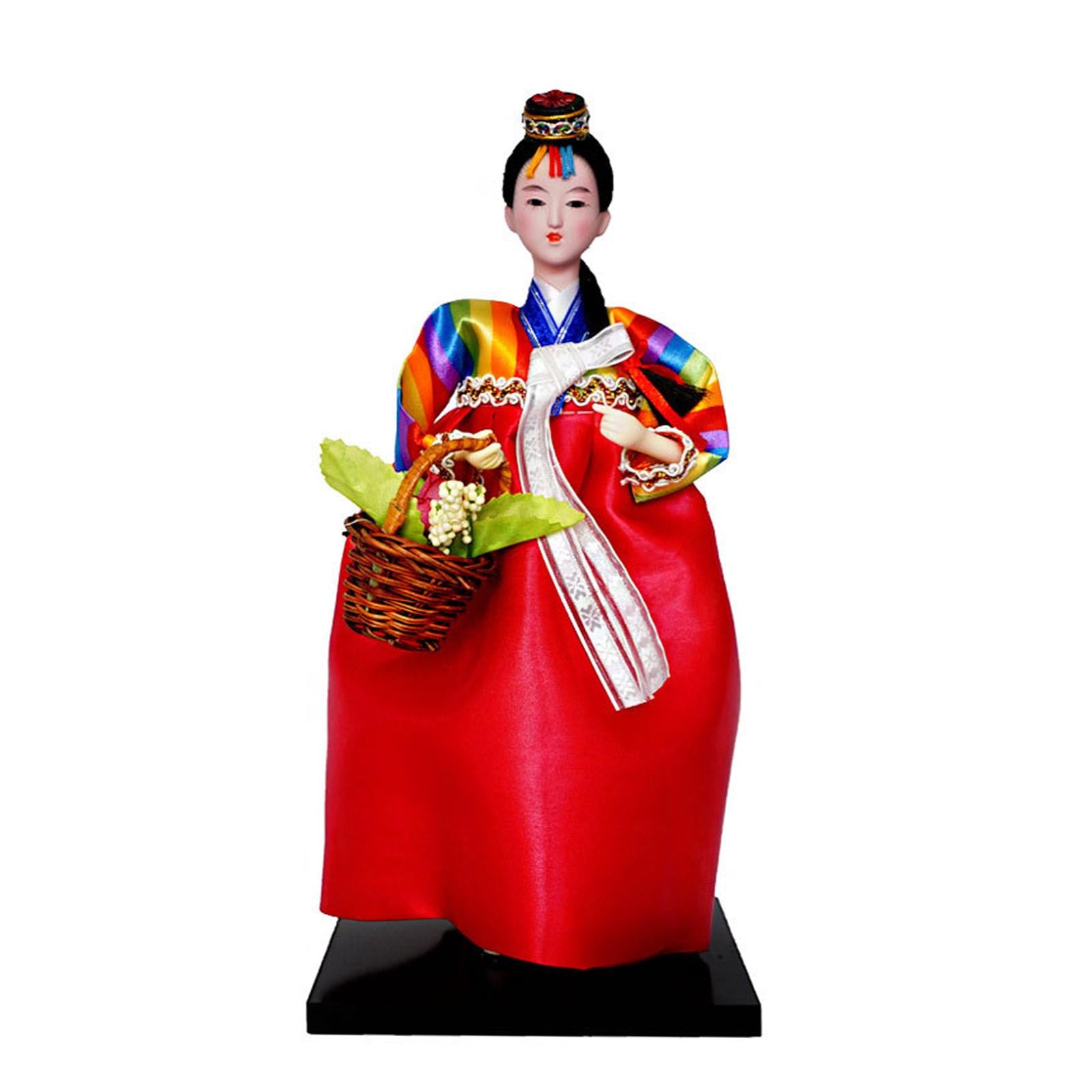 12 Korean Geisha Figurine Collectible Lady Sculpture for Indoor Space Decor"