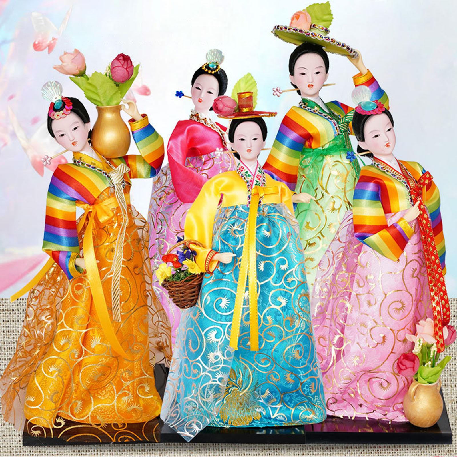 12 Korean Geisha Doll Lady Sculpture Table Decoration for Living Room Decor"