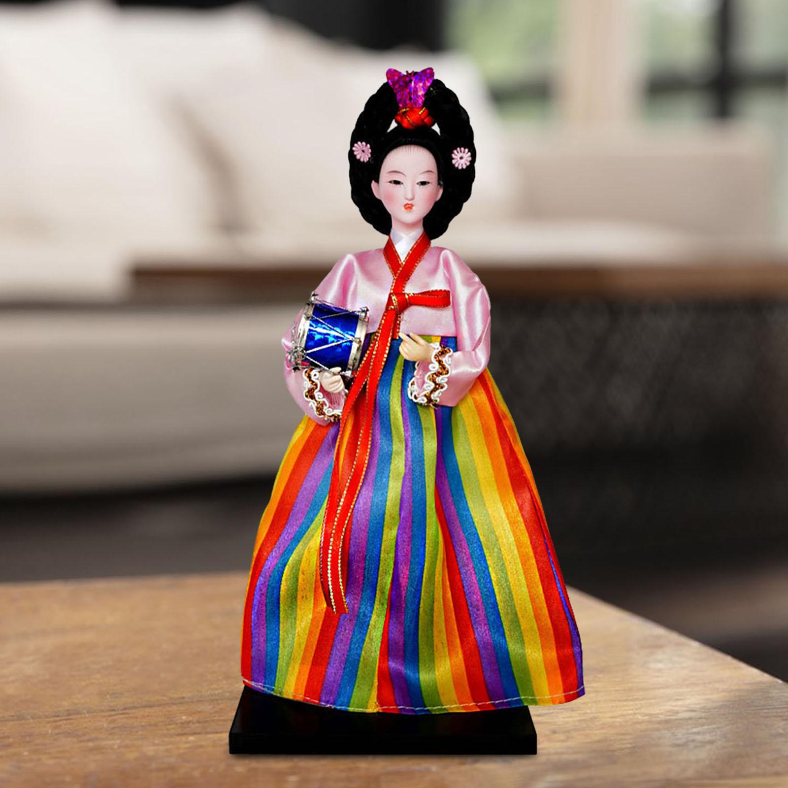 12 Korean Geisha Doll Lady Sculpture Table Decoration for Living Room Decor"