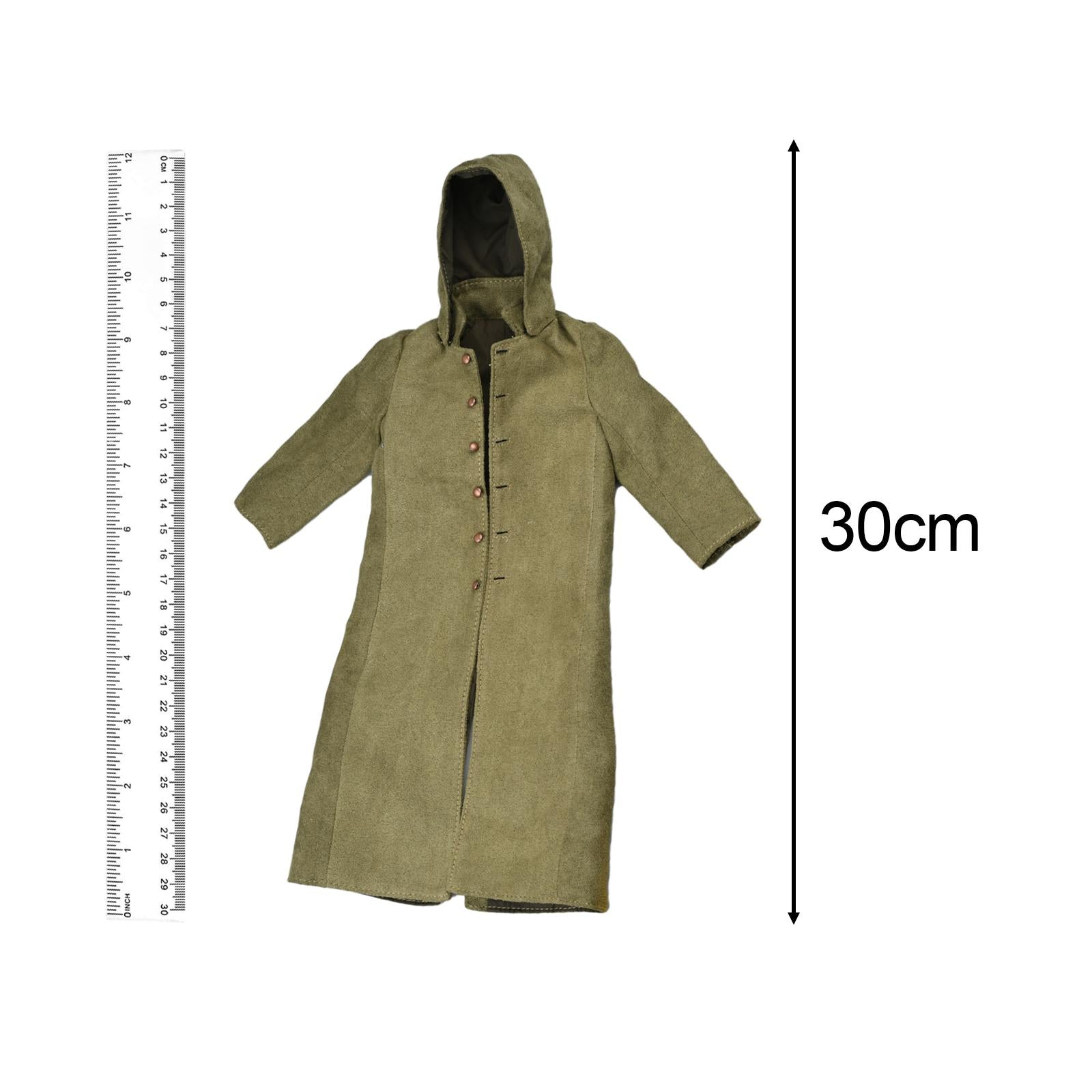 1:6 Scale Soldier Coat with Hat Model Accessory for 12'' Male Action Figures