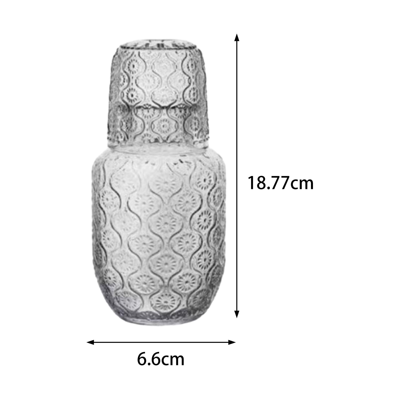 Bedside Water Carafe and Glass Set Carved Pattern for Home Decoration Sturdy