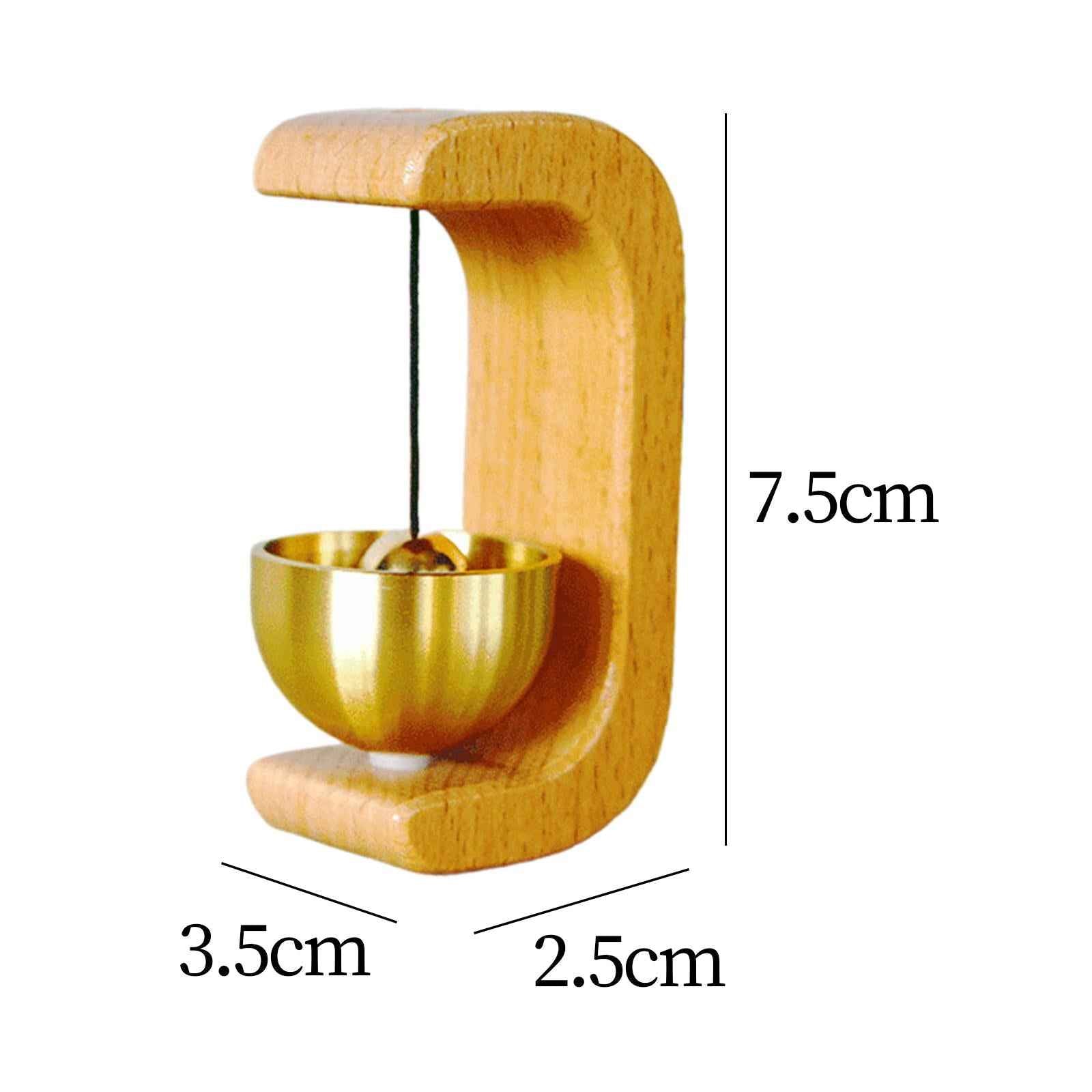 Wooden Door Bell Wind Chime Ornament Hanging Bell for Doors Window Versatile Yellow