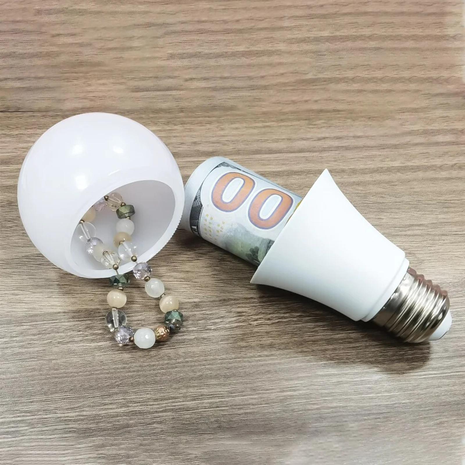 Light Bulb Diversion Hidden Compartment Storage Fake Light Bulb Safe