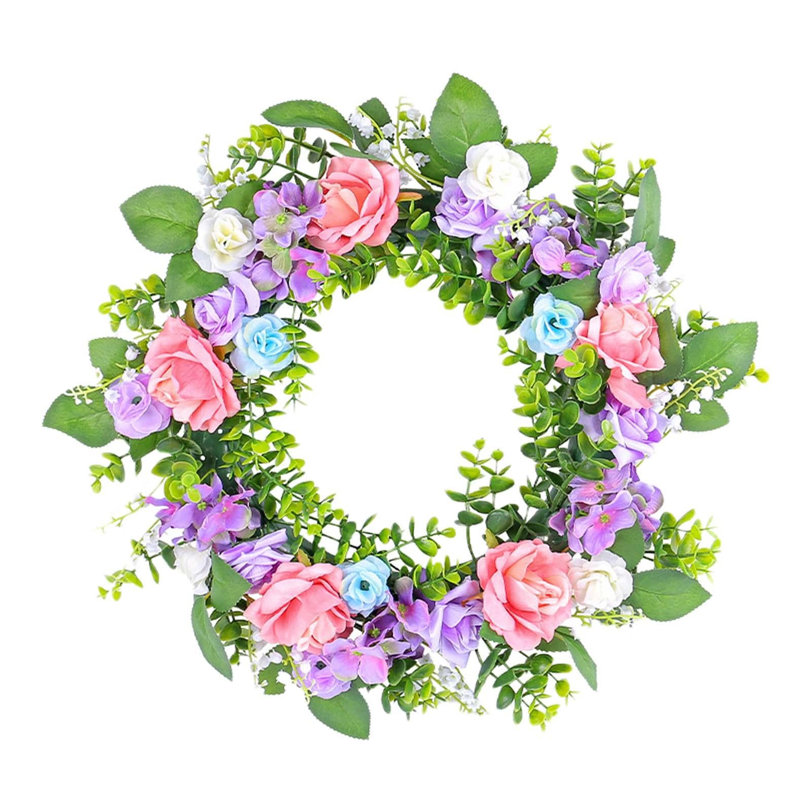 Rose Wreath Front Door Spring Wreath Flower Wreath for Window Patio Festival