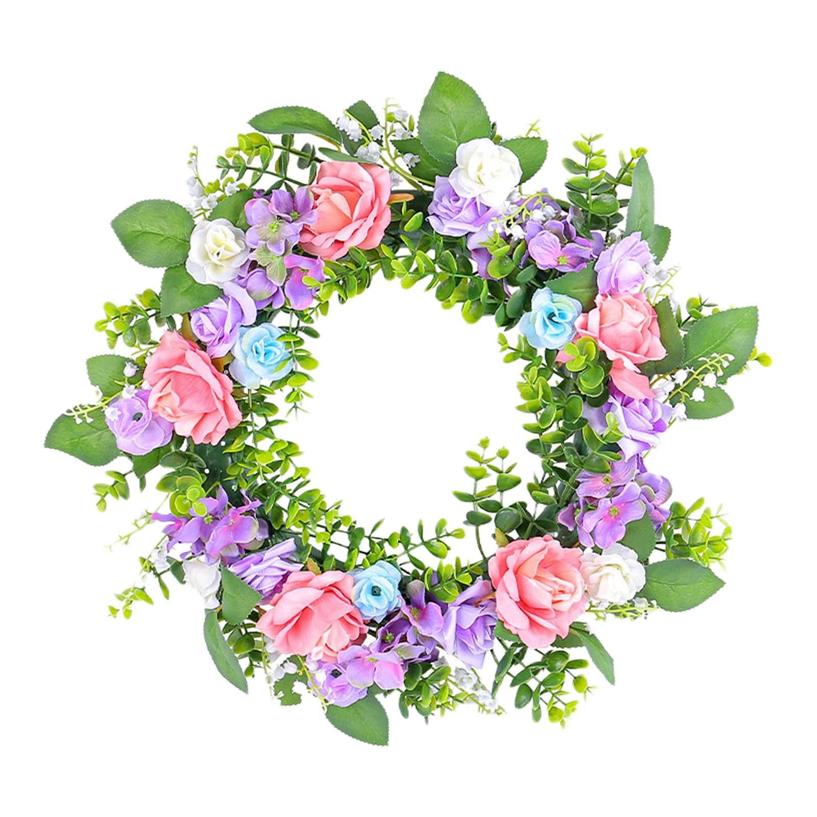 Rose Wreath Front Door Spring Wreath Flower Wreath for Window Patio Festival