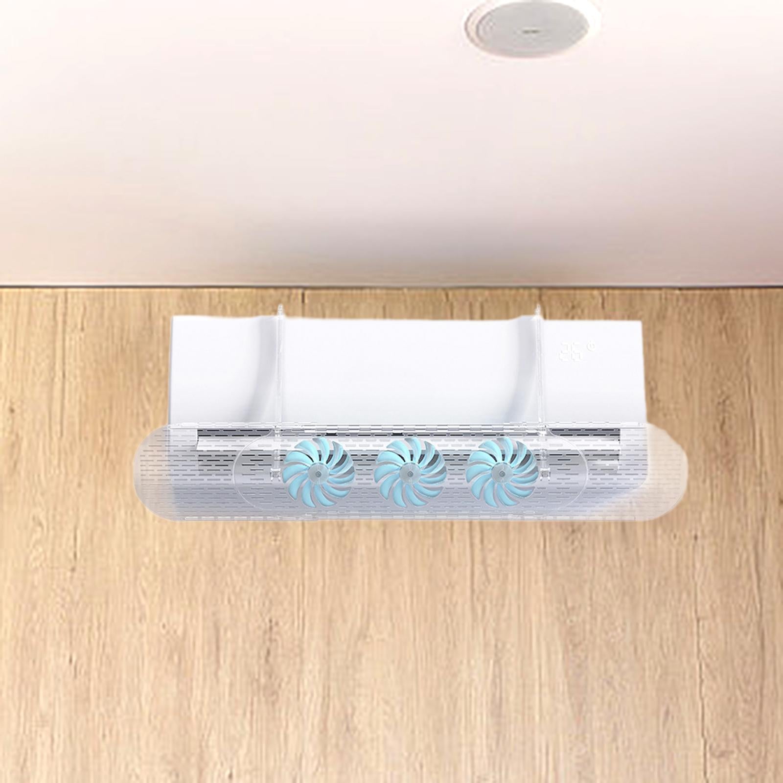 Retractable Air Conditioner Air Deflector Air Diverter Cover for Home Office Blue Fan Clear