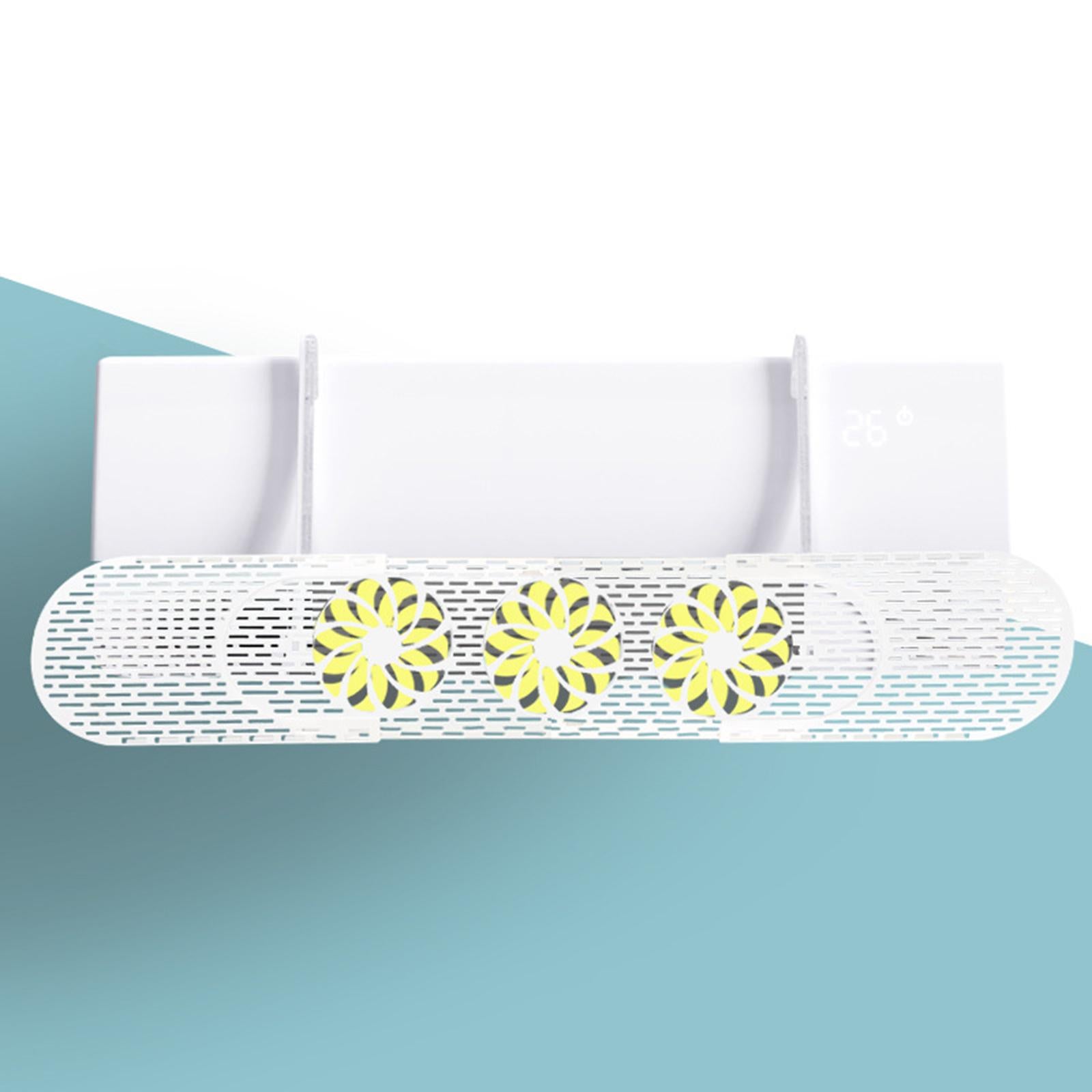 Retractable Air Conditioner Air Deflector Air Diverter Cover for Home Office Orange Fan White