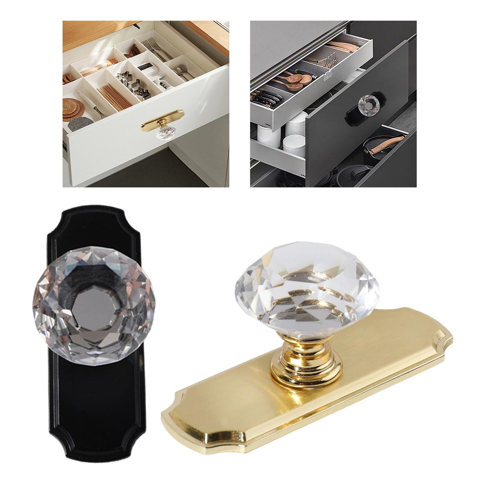 Cabinet Handle Rhinestone Bedside Table Handle for Bookcase Cupboard Dresser Gold