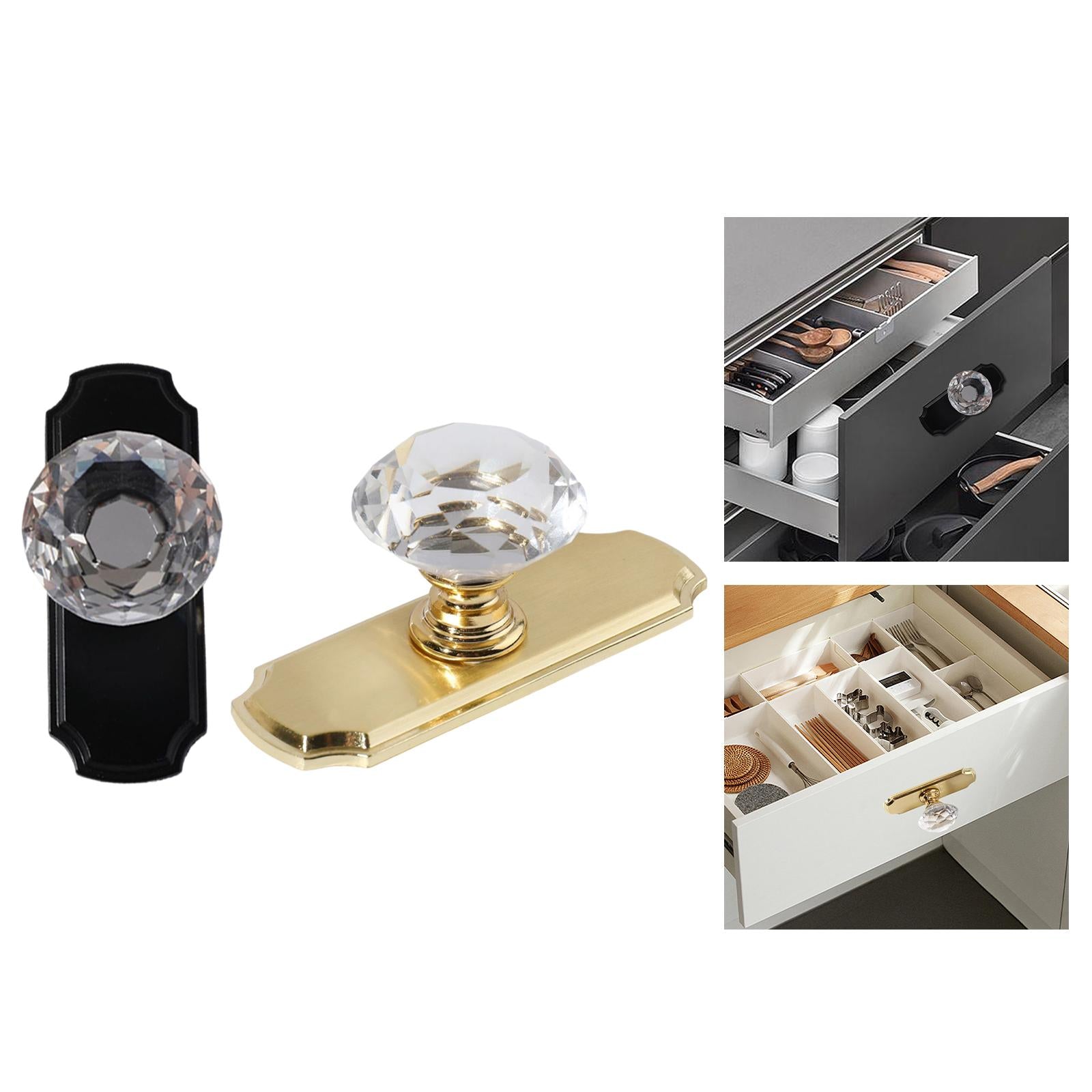 Cabinet Handle Rhinestone Bedside Table Handle for Bookcase Cupboard Dresser Gold