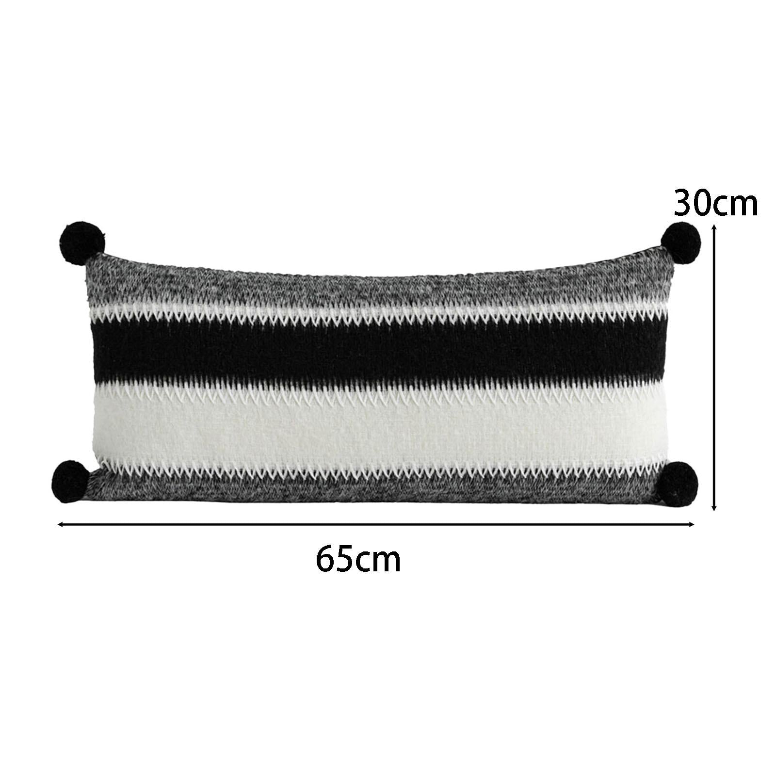Striped Long Pillowcase Rectangle Modern Pillow Cover for Couch Bedroom Sofa