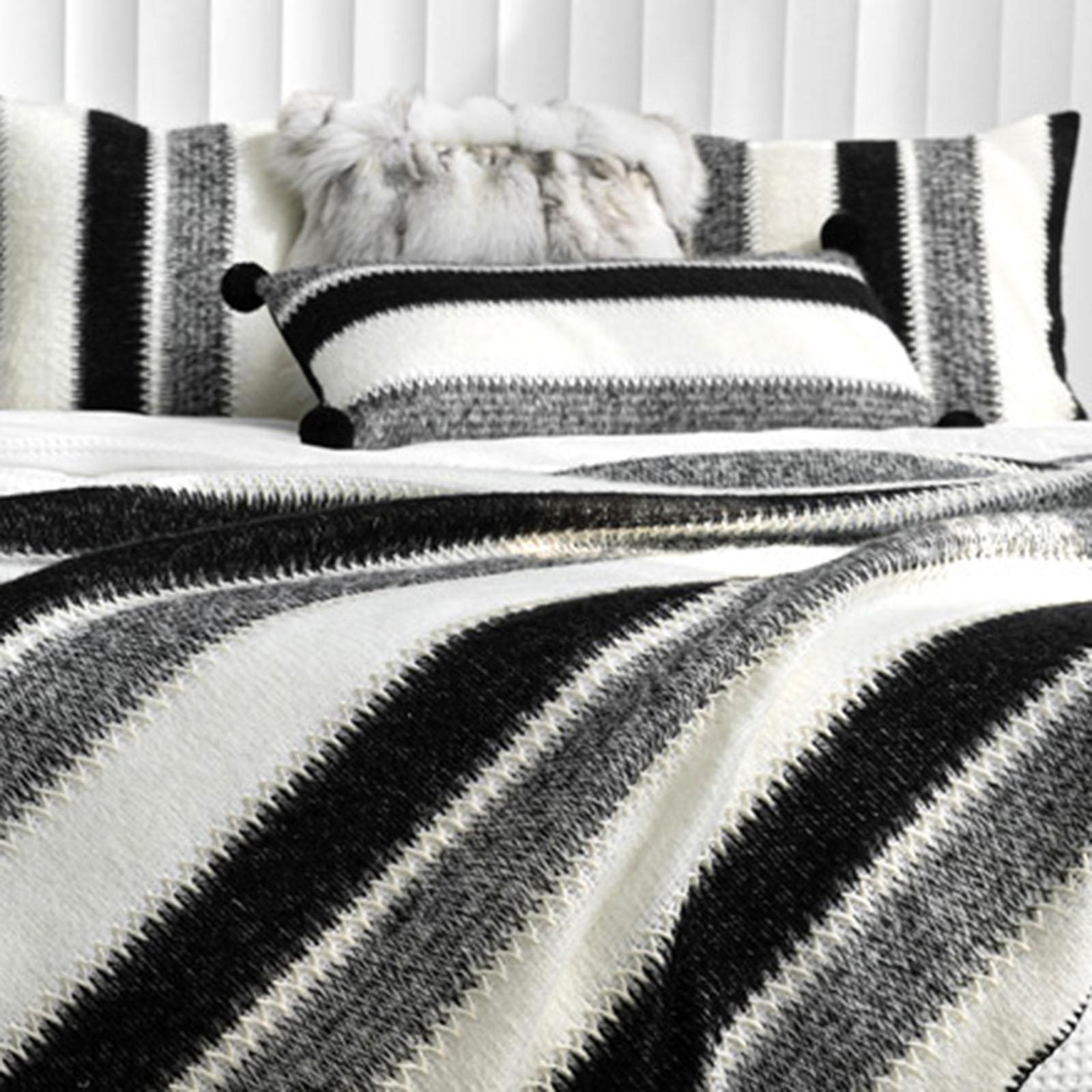 Striped Long Pillowcase Rectangle Modern Pillow Cover for Couch Bedroom Sofa