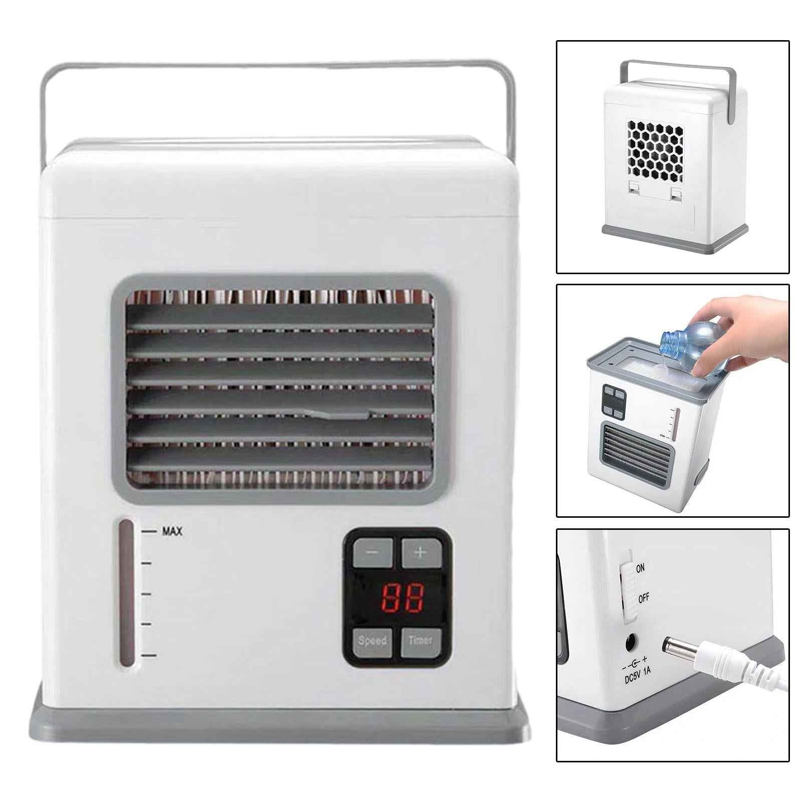 Portable Air Conditioner Evaporative Air Cooler Fan Quiet for Home Work Desk