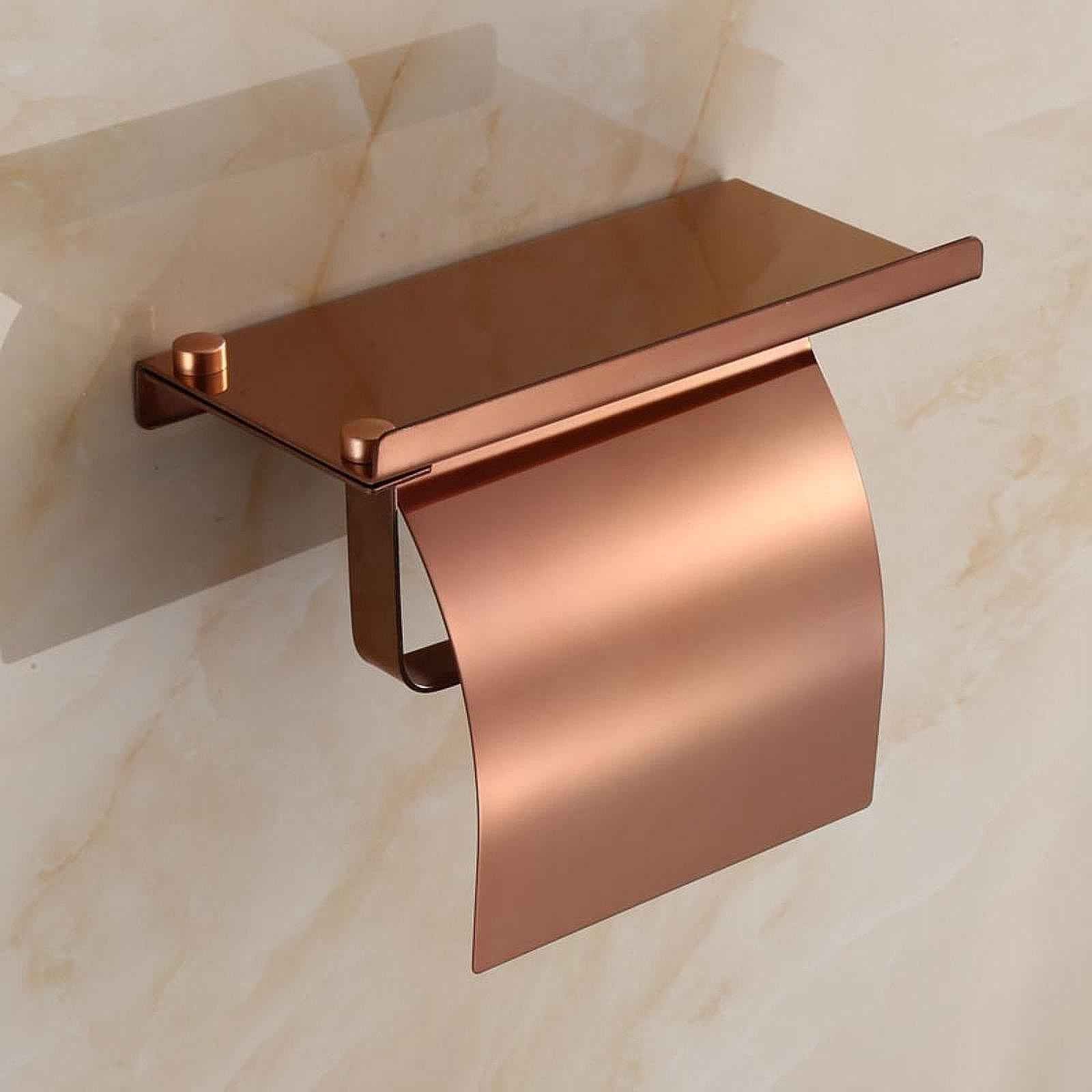 Toilet Paper Holder Wall Mount Anti Splashing Water Toilet Paper Roll Holder rose gold