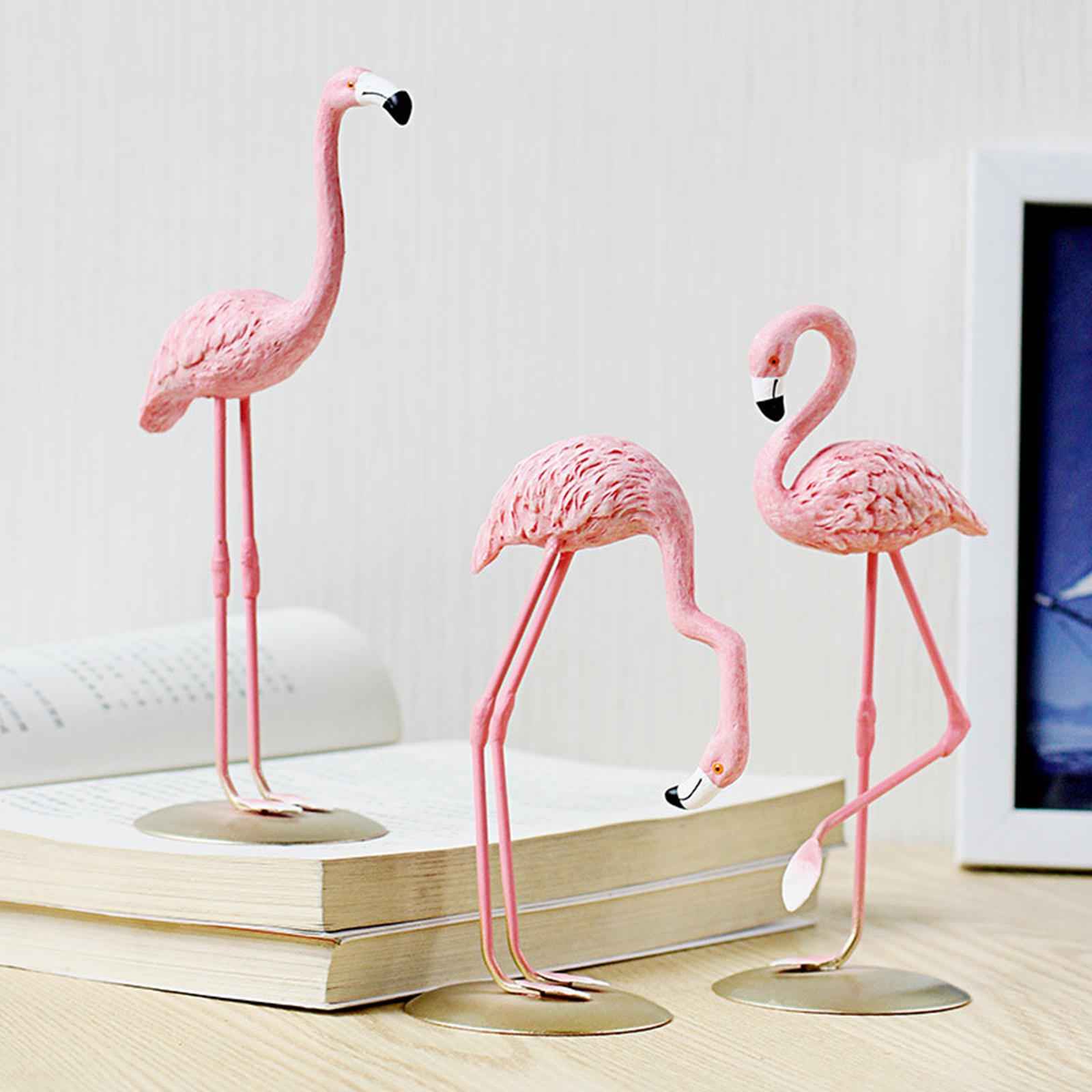 Flamingo Statue Figure Ornament Resin Figurines for Living Room Cafe Wedding Lift Foot