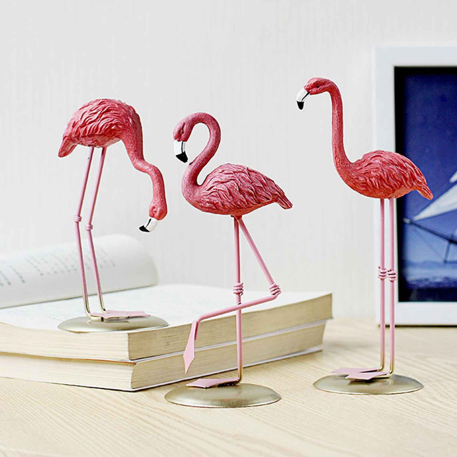 Flamingo Statue Figure Ornament Resin Figurines for Living Room Cafe Wedding Lift Foot