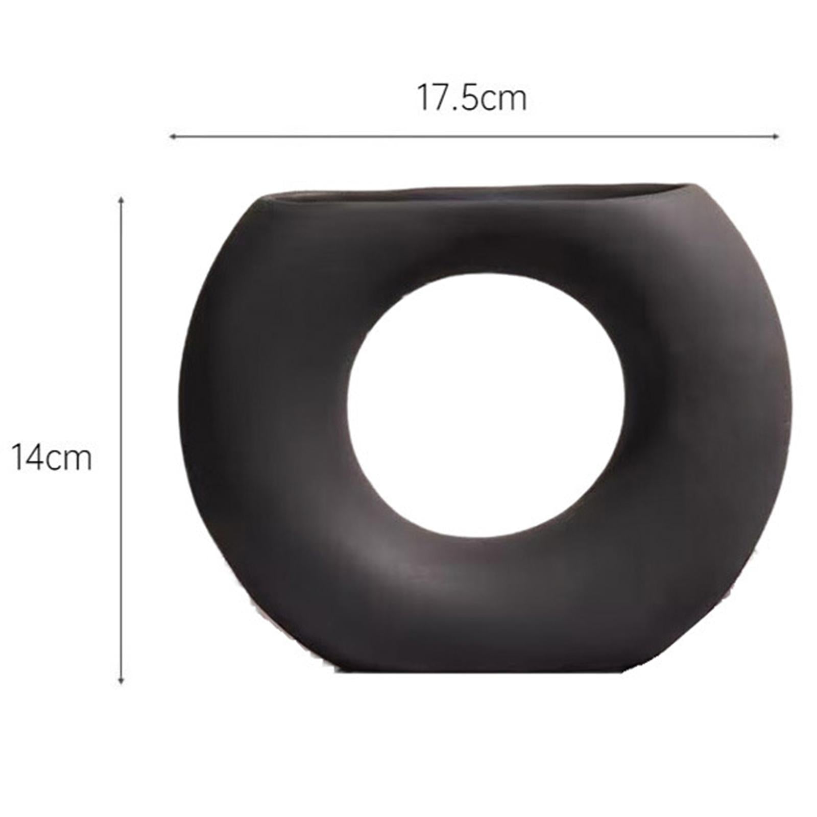 Ceramic Vase Simple Porcelain Vase for Gift Shopping Mall Flower Arrangement black