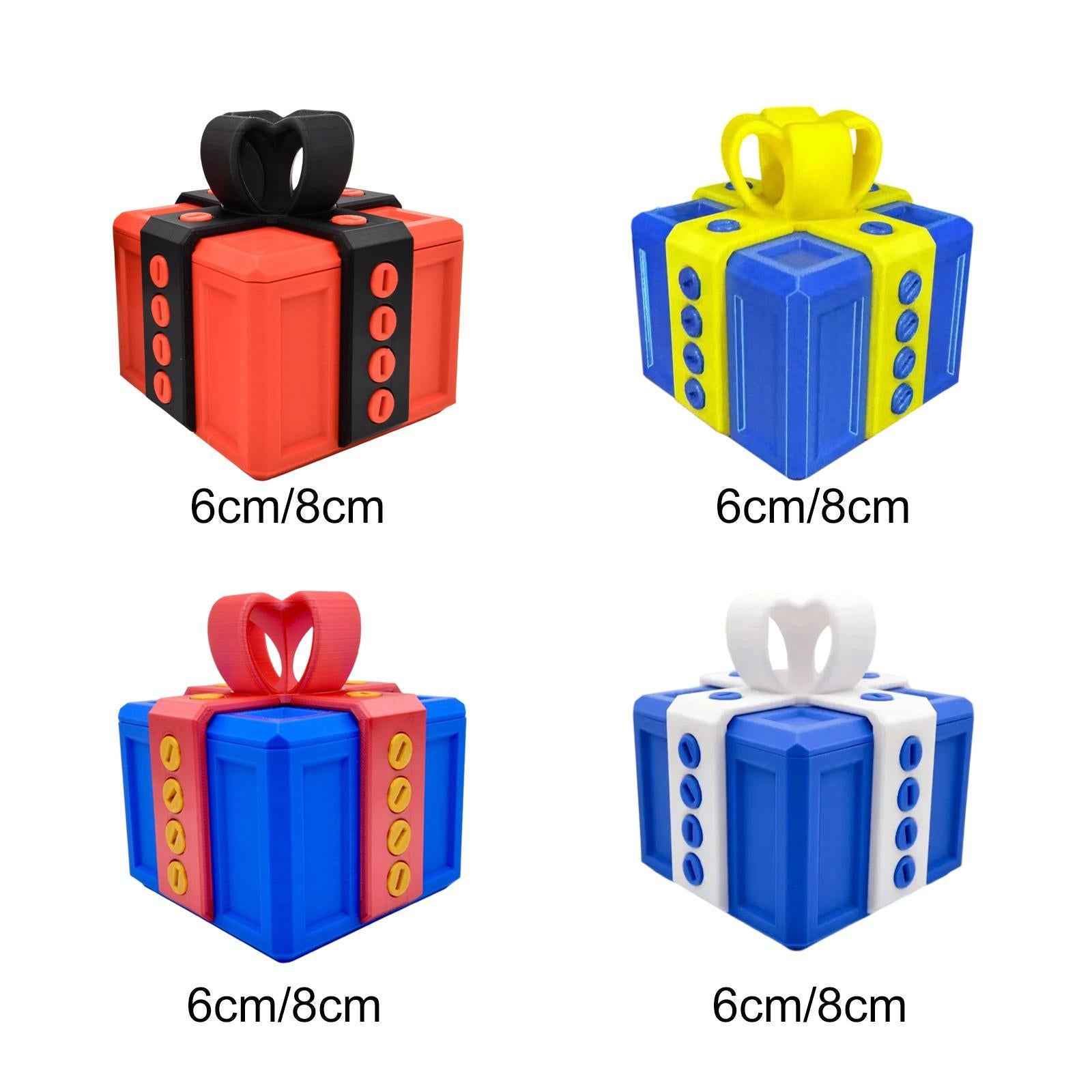 Annoying Gift Box with Screws Decorative Gift Box Storage Box Container Case Red 6cm