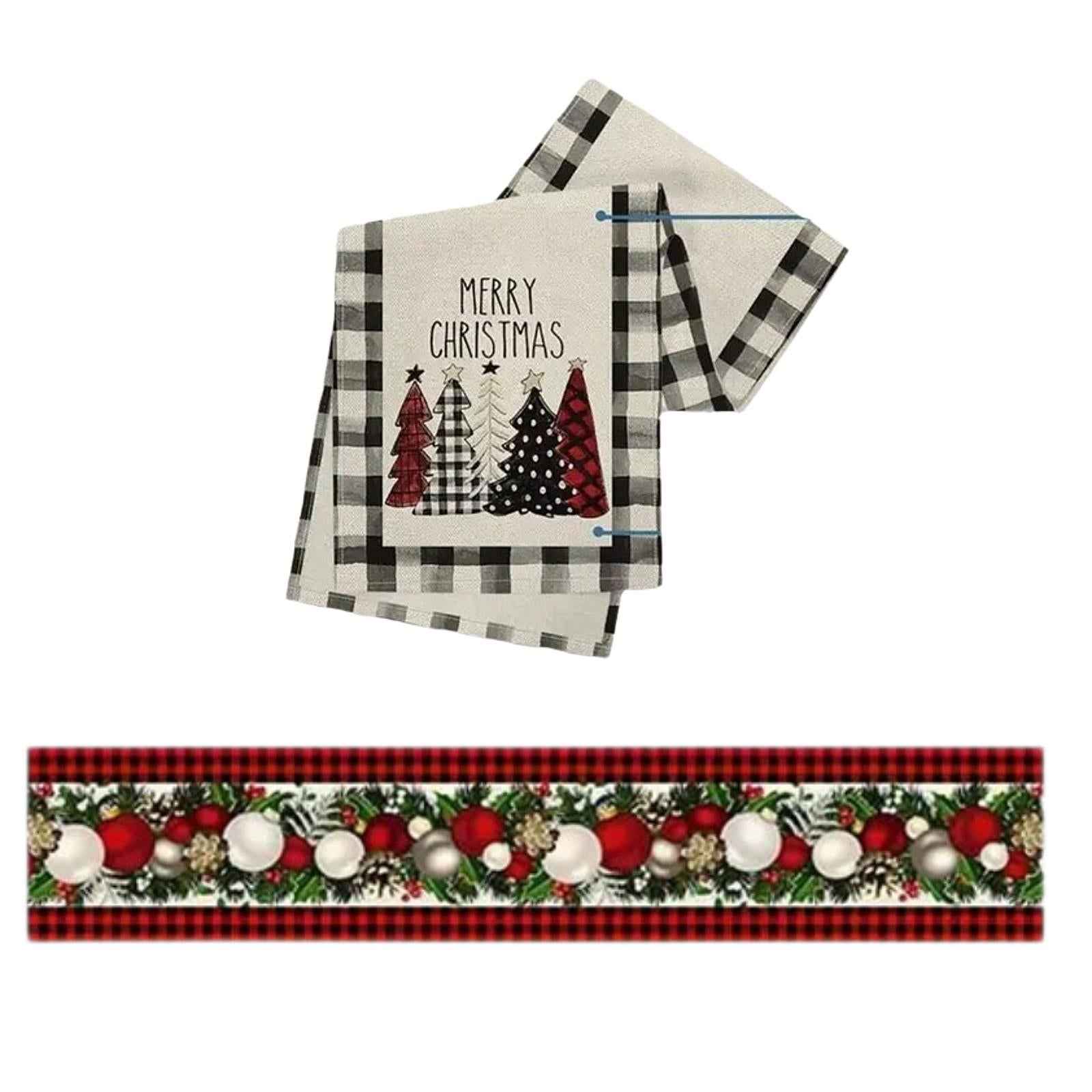 Halloween Table Runner 71 inch Long Rectangular Table Cover Xmas Table Cloth Xmas Trees Pattern