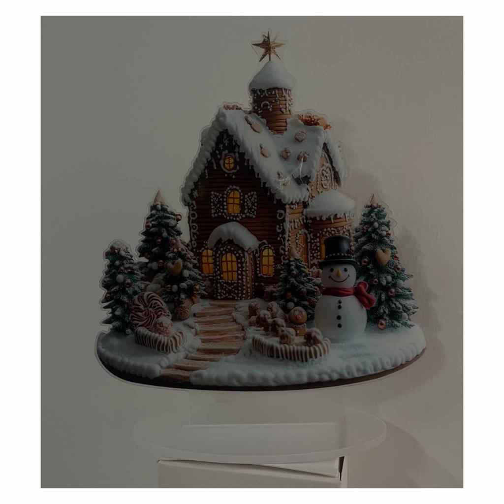 Christmas Gingerbread House Tabletop Ornament 6.7x7.8inch for Office Desktop