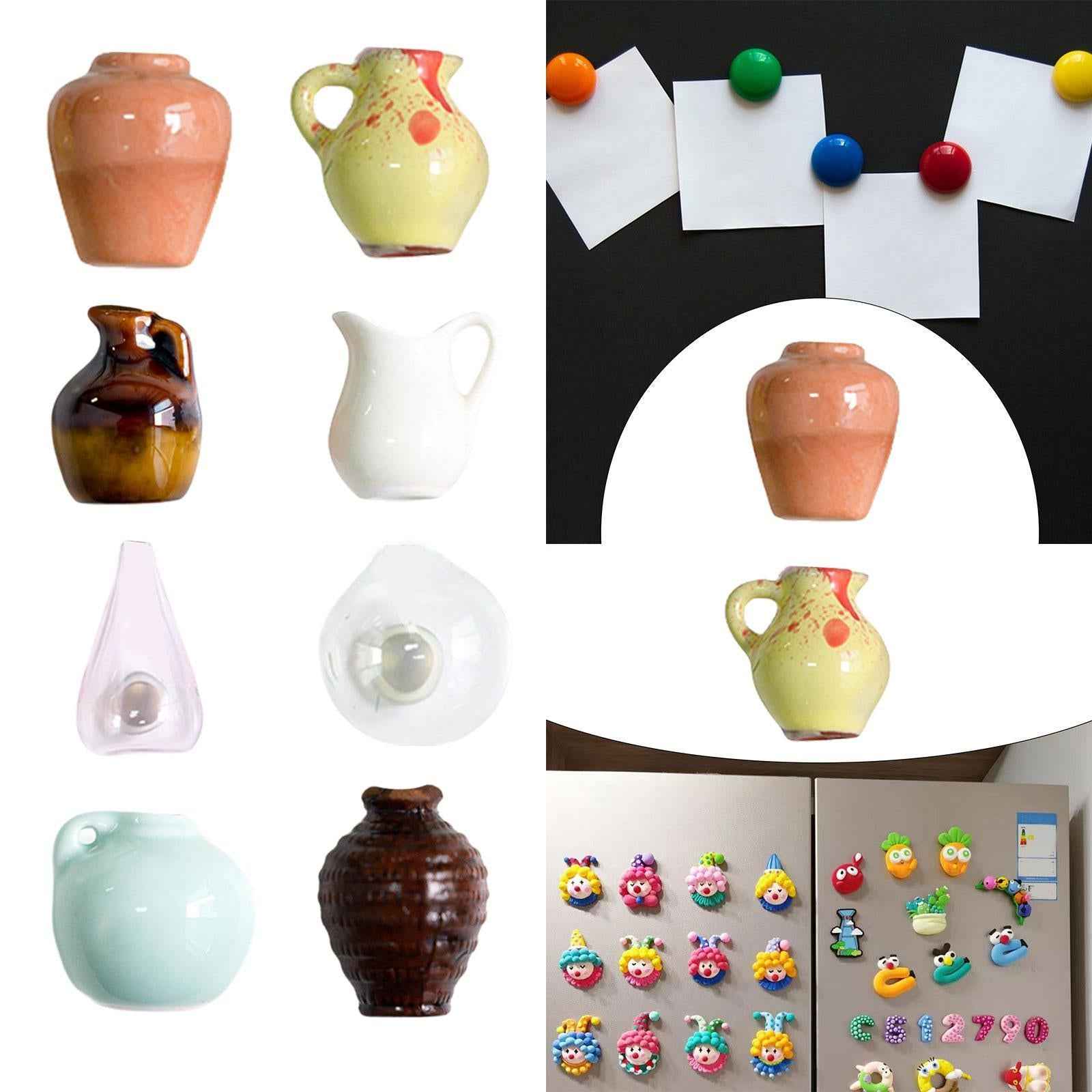 Vase Fridge Magnets Cute Decorative Diorama Ornament for Cabinet Door Layout Red