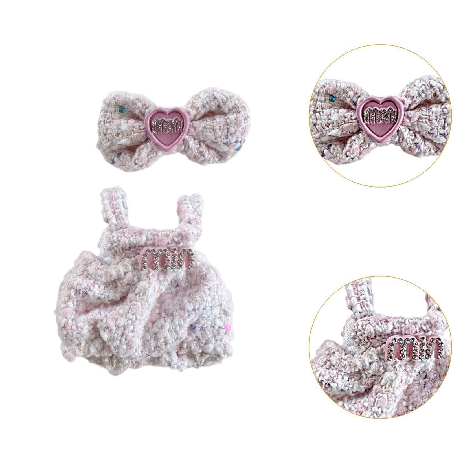 Doll Clothesmini Plush Doll Clothes Party with Bowknot for 15 cm 17 cm Dolls Style A