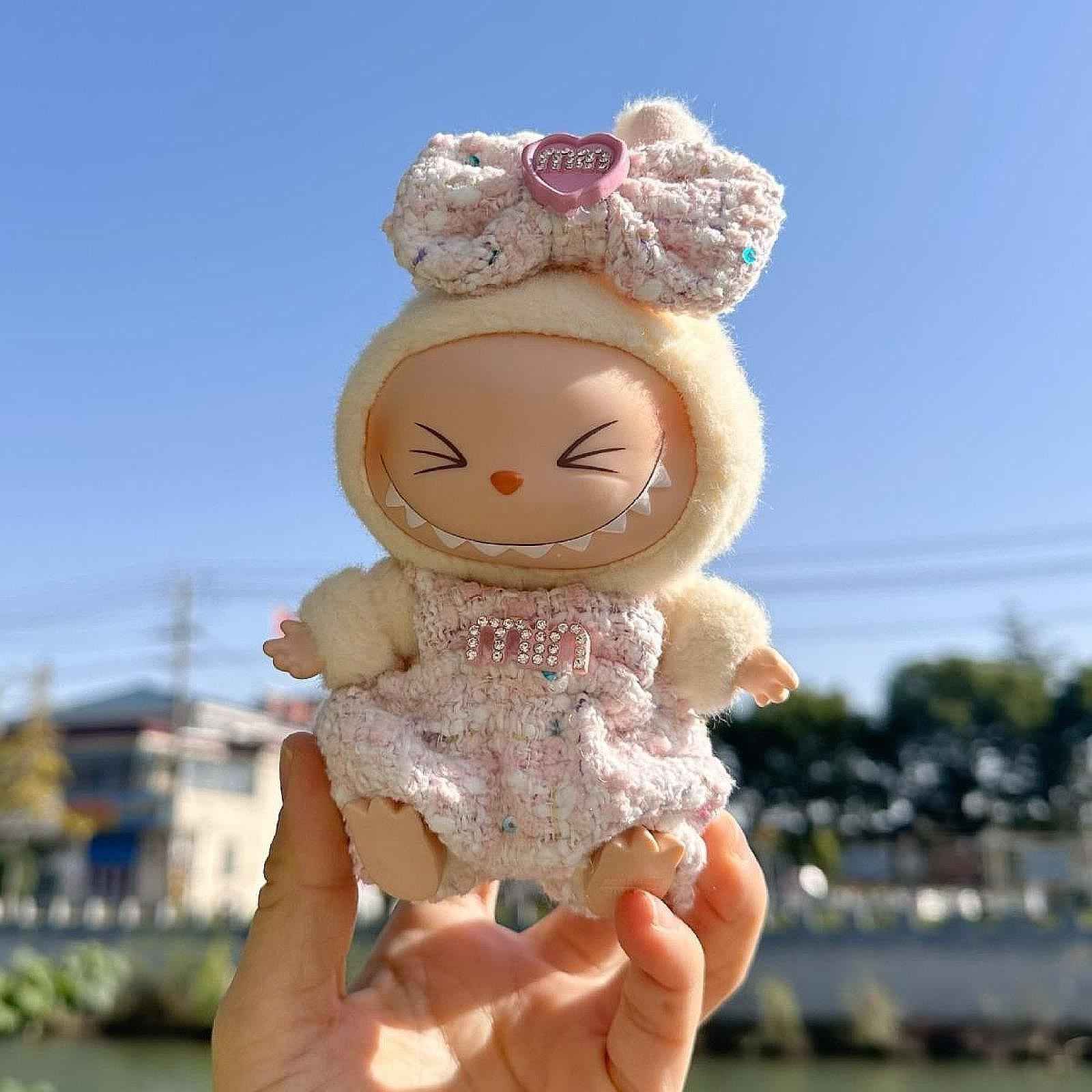 Doll Clothesmini Plush Doll Clothes Party with Bowknot for 15 cm 17 cm Dolls Style A