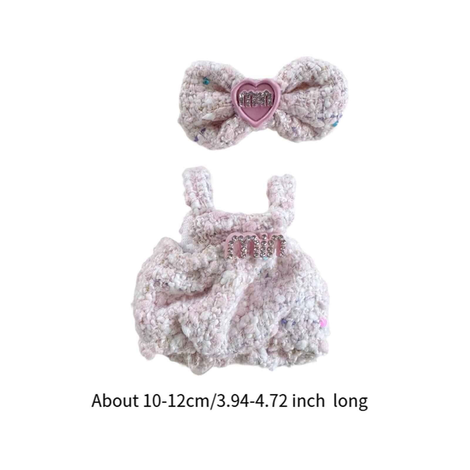 Doll Clothesmini Plush Doll Clothes Party with Bowknot for 15 cm 17 cm Dolls Style A