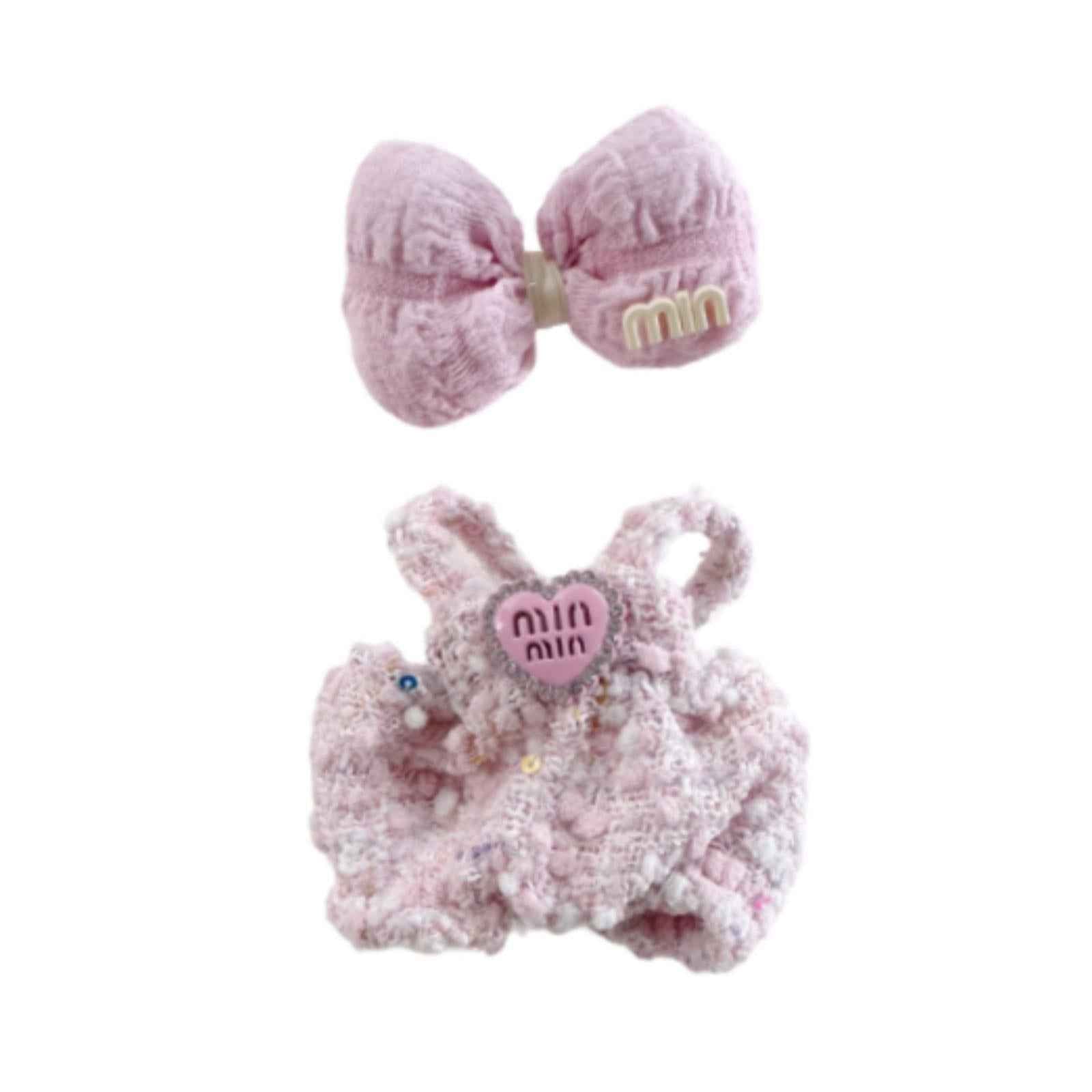 Doll Clothesmini Plush Doll Clothes Party with Bowknot for 15 cm 17 cm Dolls Style B