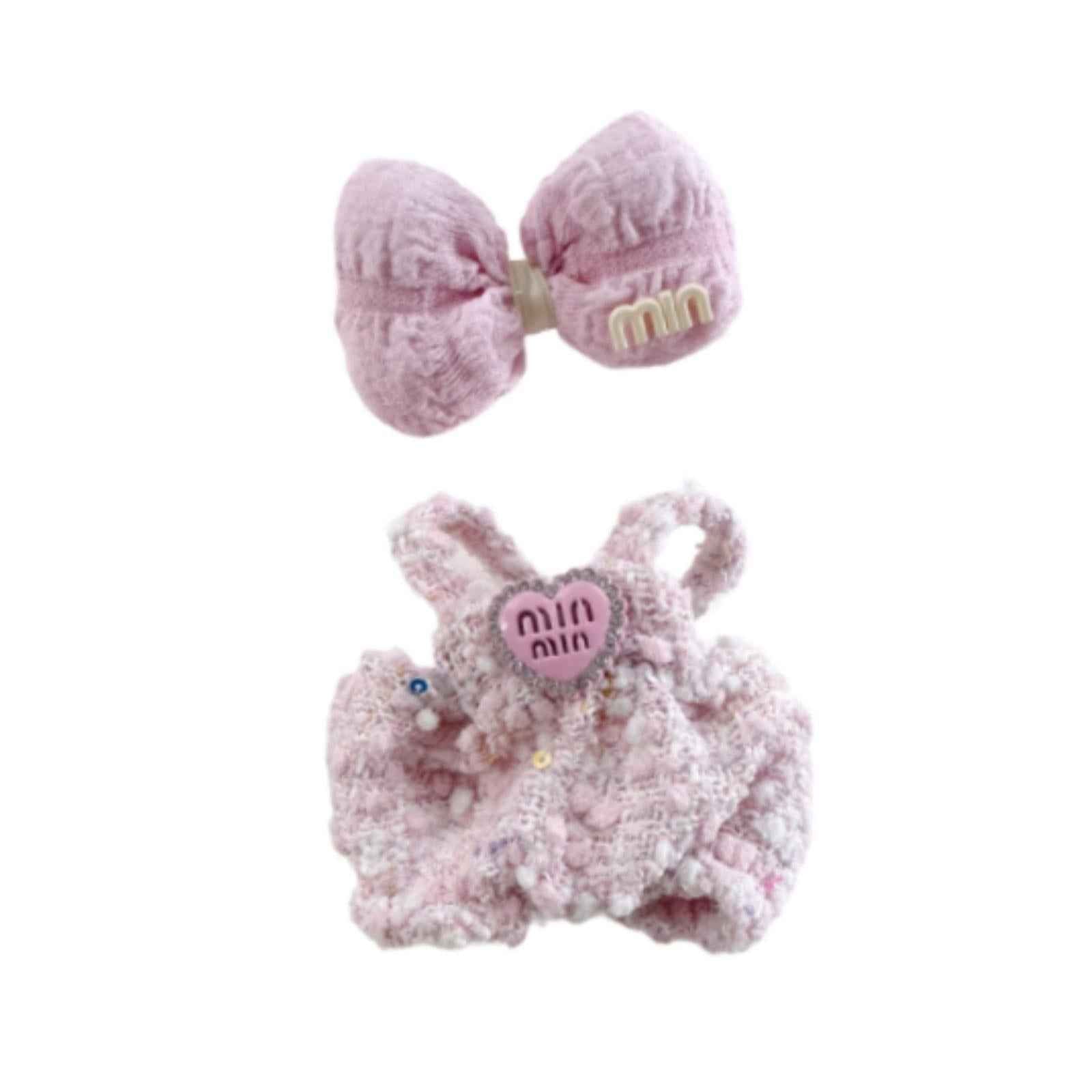 Doll Clothesmini Plush Doll Clothes Party with Bowknot for 15 cm 17 cm Dolls Style B