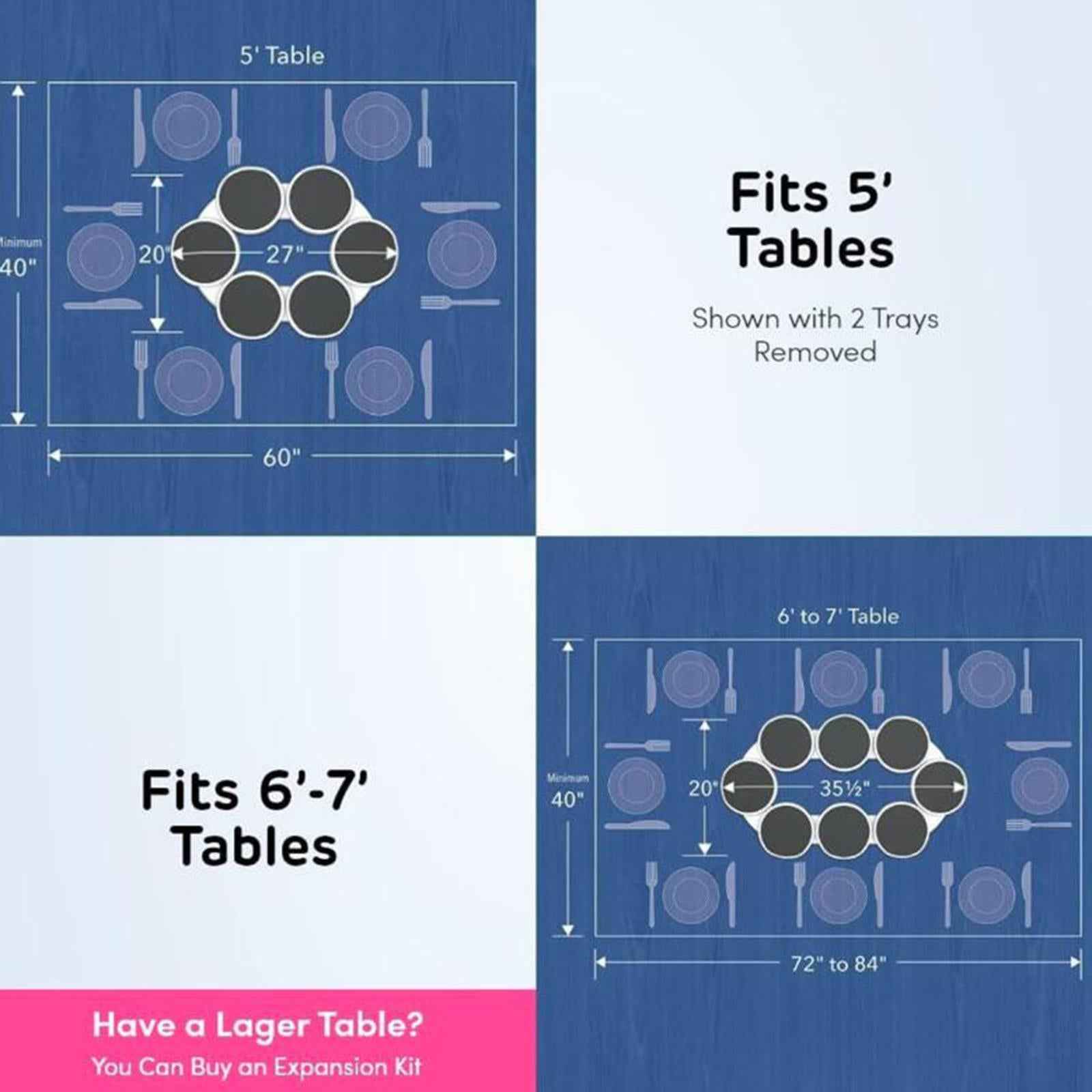 Lazy Susan Revolution Long Table Kitchen Lazy Susan Turntable Expandable
