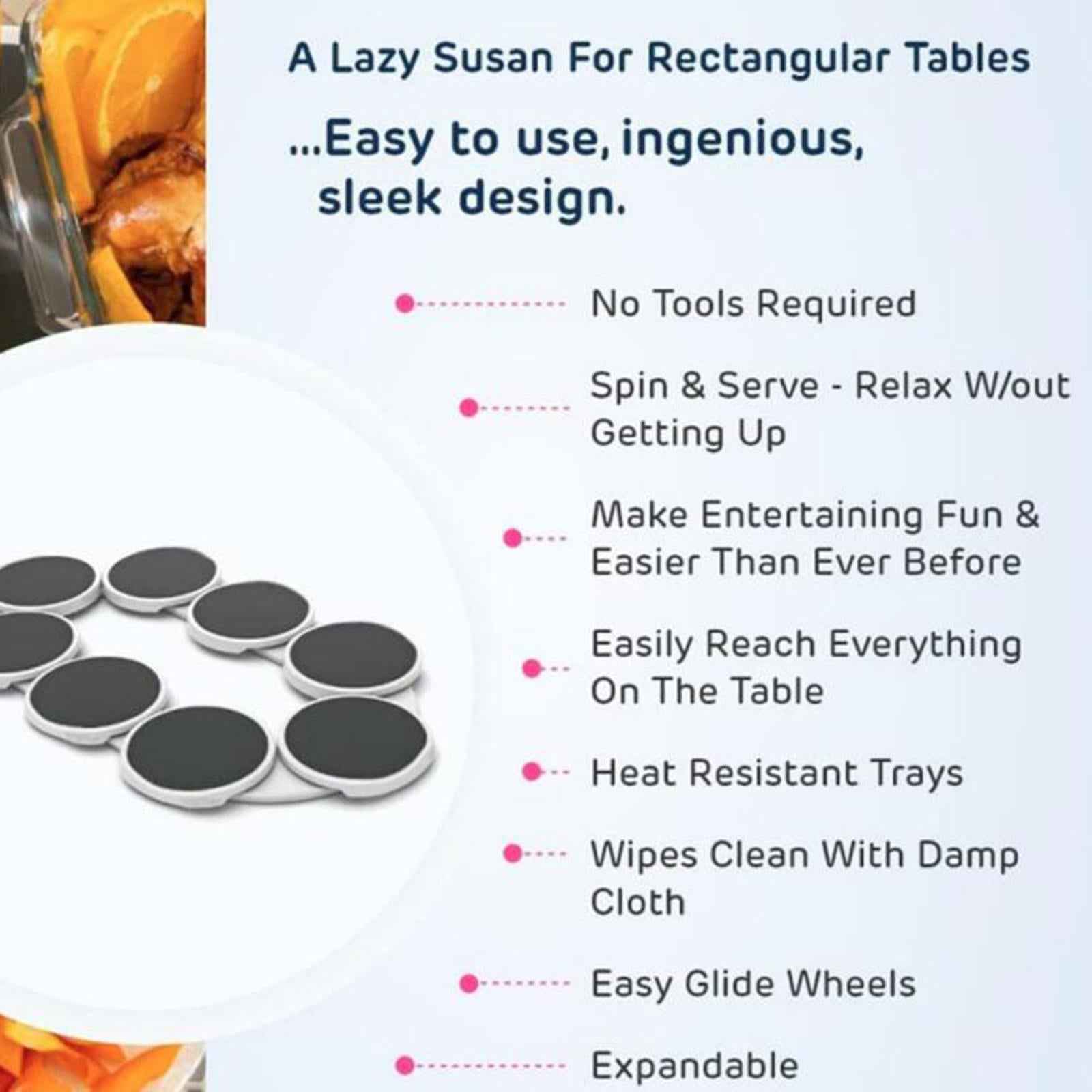 Lazy Susan Revolution Long Table Kitchen Lazy Susan Turntable Expandable