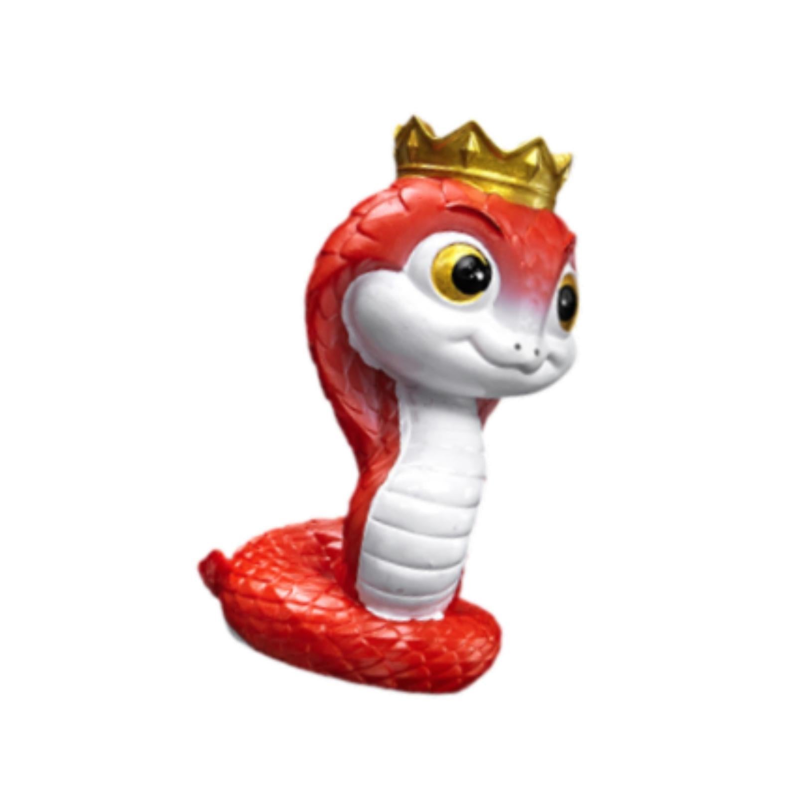Small Snake Statue Chinese 2025 New Year Spring Festival Mini Snake Figurine 2.9x2.4x4.8cm Red