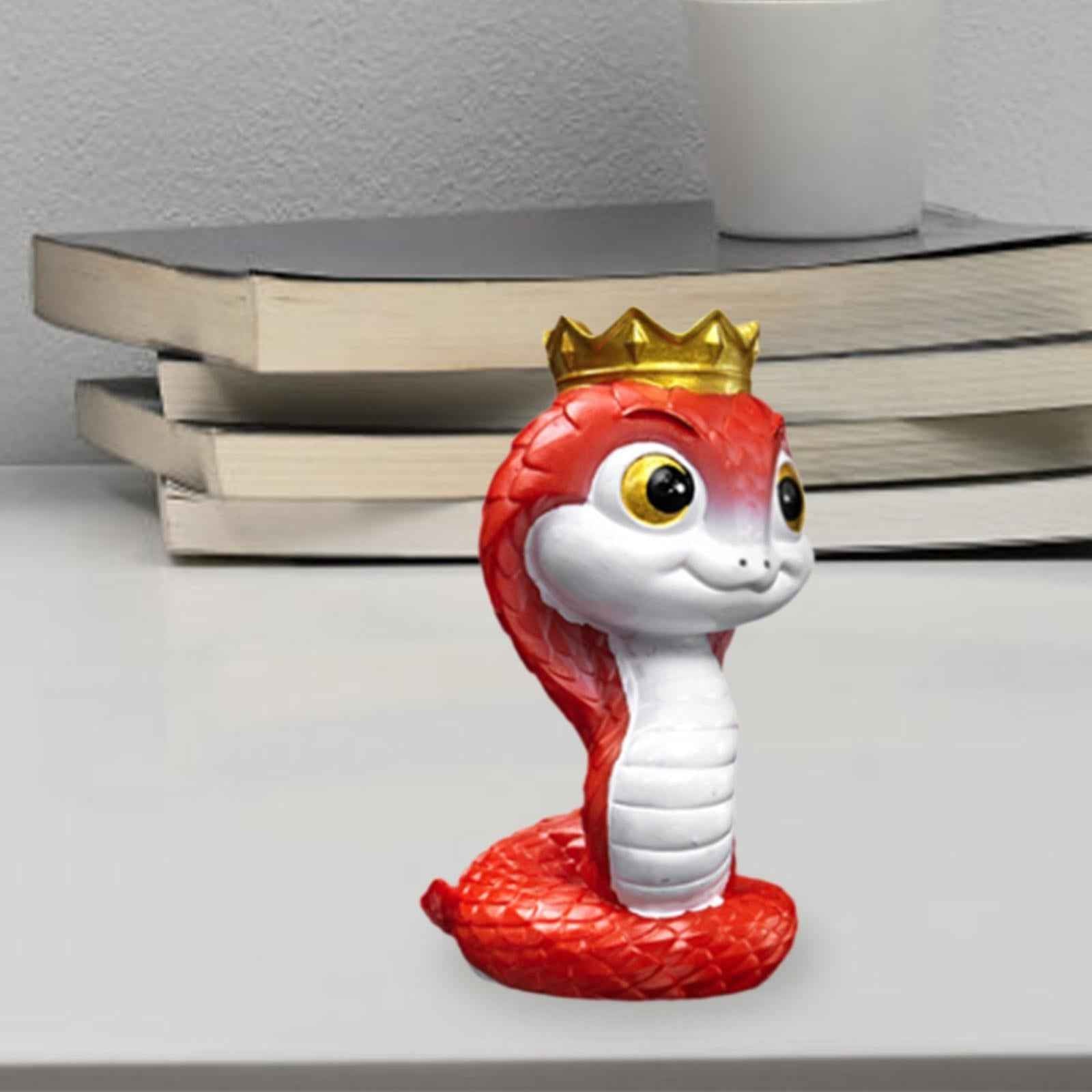 Small Snake Statue Chinese 2025 New Year Spring Festival Mini Snake Figurine 2.9x2.4x4.8cm Red