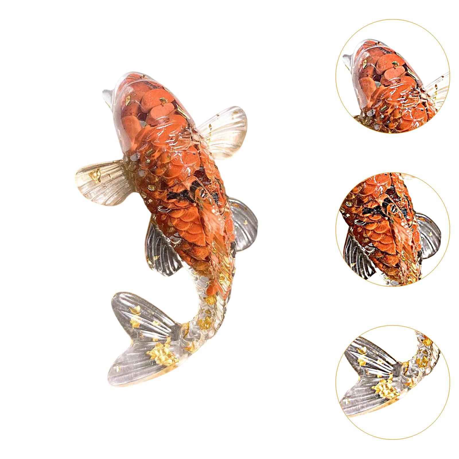 2.3inch Glass Koi Fish Statue Car Ornament for Wedding Decor Multifunctional Style B