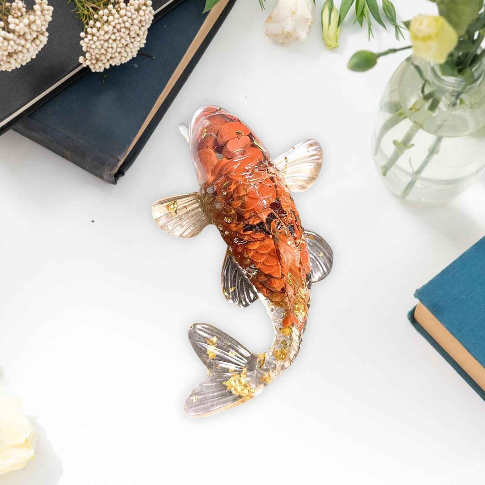 2.3inch Glass Koi Fish Statue Car Ornament for Wedding Decor Multifunctional Style B